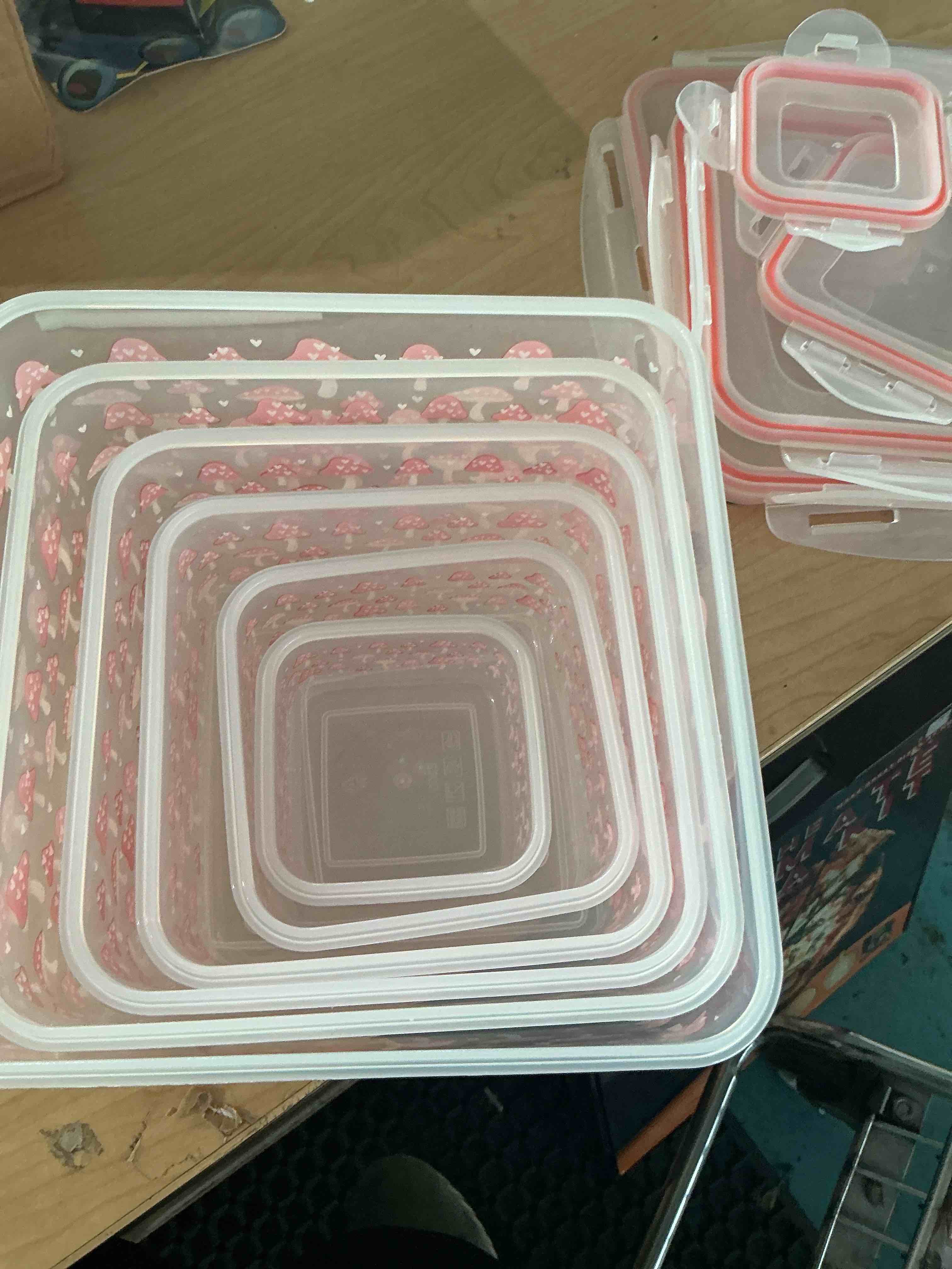 Condition photo showing New/Like New for lock & lock easy essentials food storage lids/airtight containers, bpa free, 12 piece - square, clear