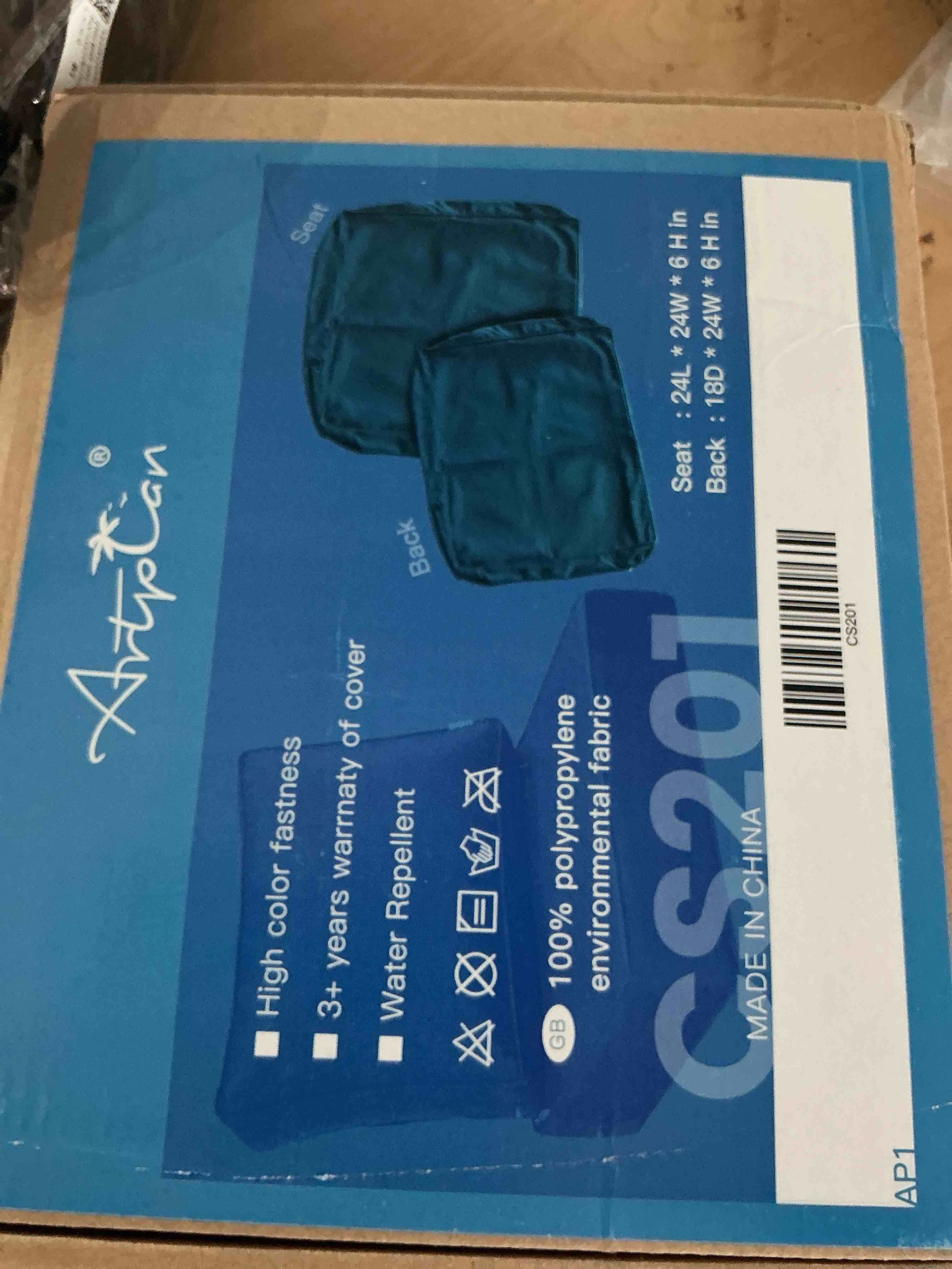 Condition photo showing New/Like New for artplan outdoor deep seat slipcovers,patio seat back covers only 24x24x6 18x24 olefin,square outdoor cushion cover, for patio funiture,green
