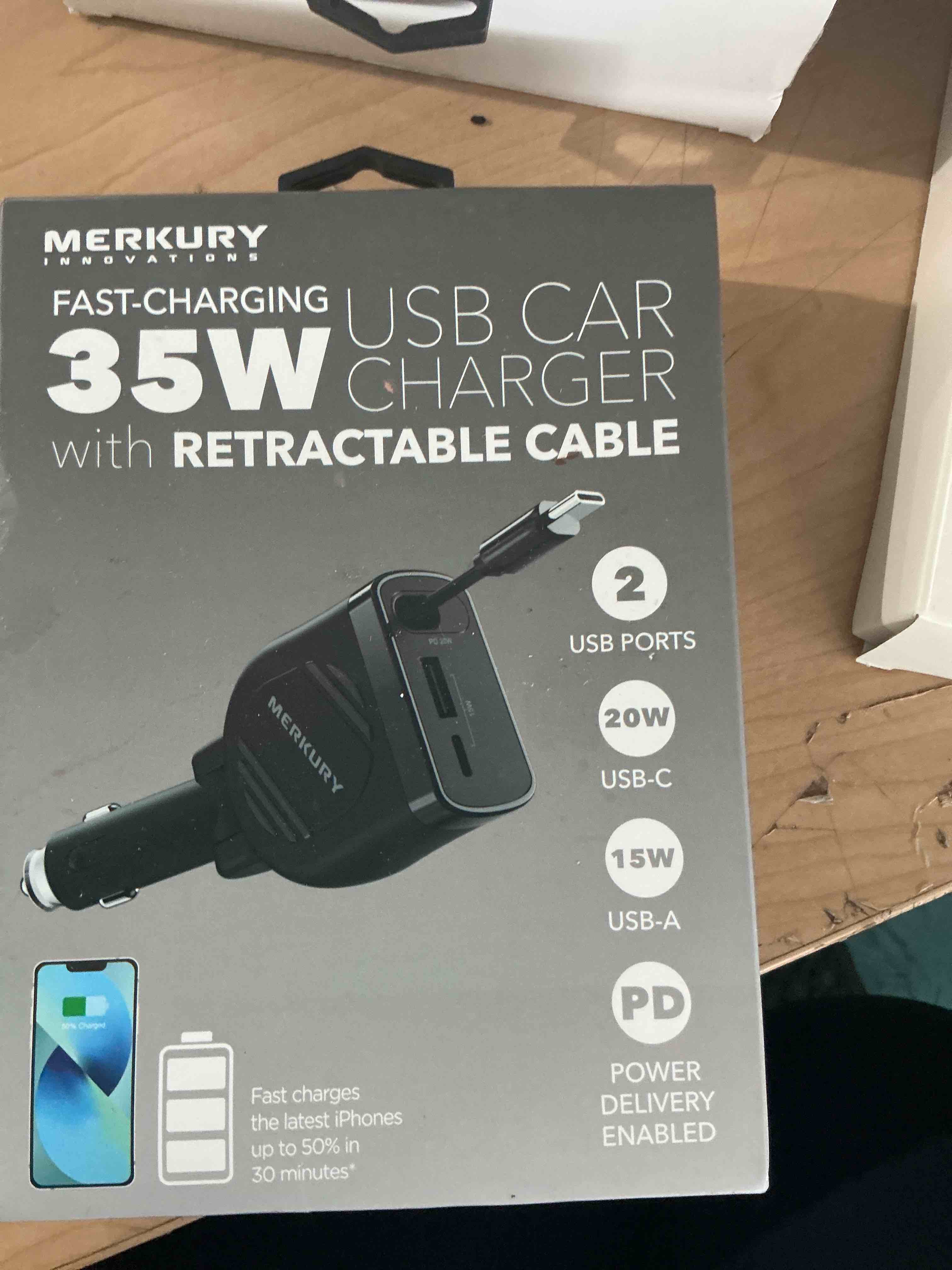 Condition photo showing New/Like New for retractable car charger,69w car phone charger usb c fast charge,cigarette lighter usb charger car accessories for women,road trip essentials gift for men,rv power adapter for iphone 17/16/15/14,galaxy gray cord for apple+type c?upgraded?