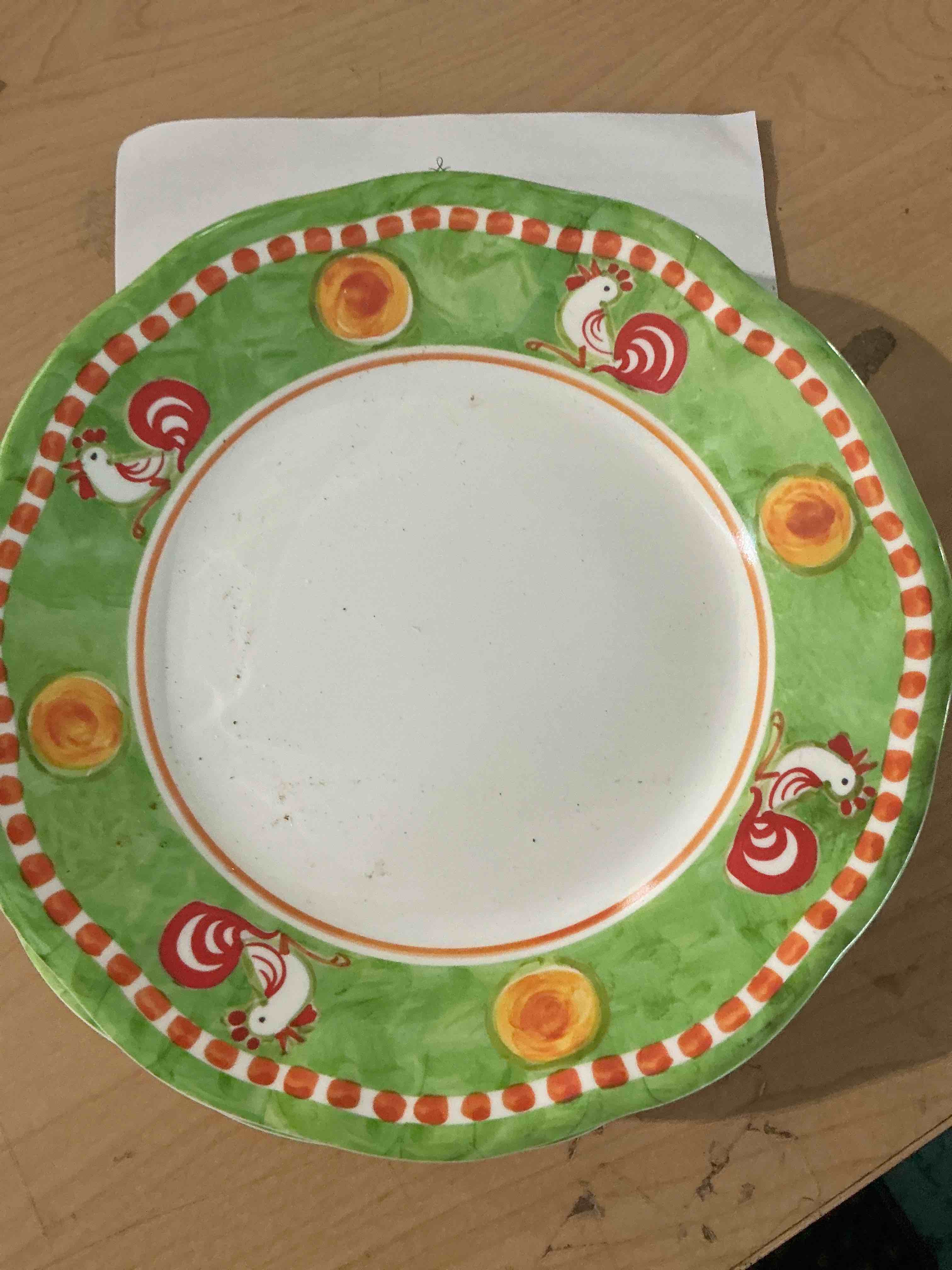 Condition photo showing New/Like New for vietri melamine campagna gallina salad plate