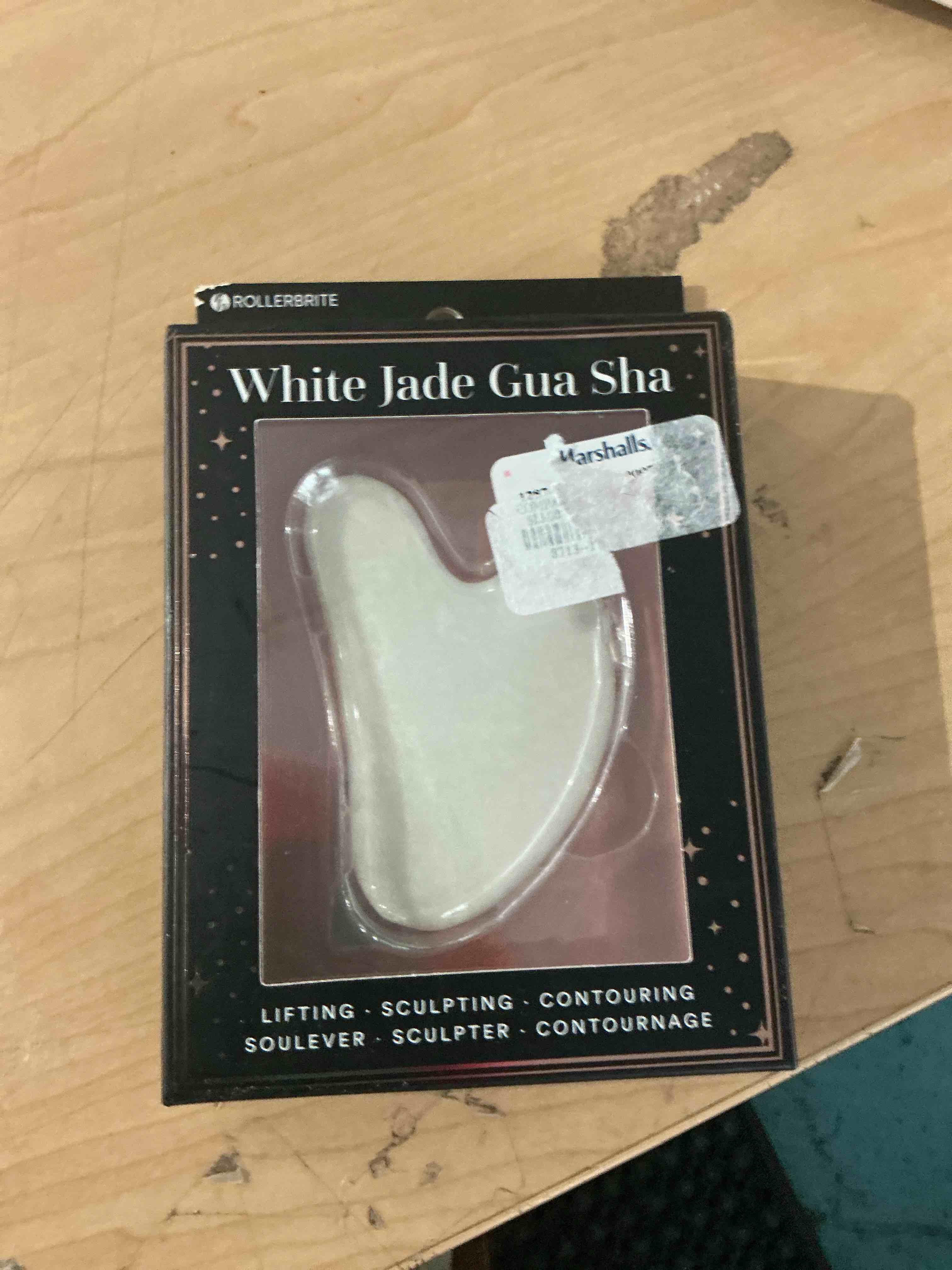 Condition photo showing New/Like New for fekuar synthetic white jade gua sha massage tool for body skin facial, crystal scraping board for spa acupuncture therapy trigger point treatment