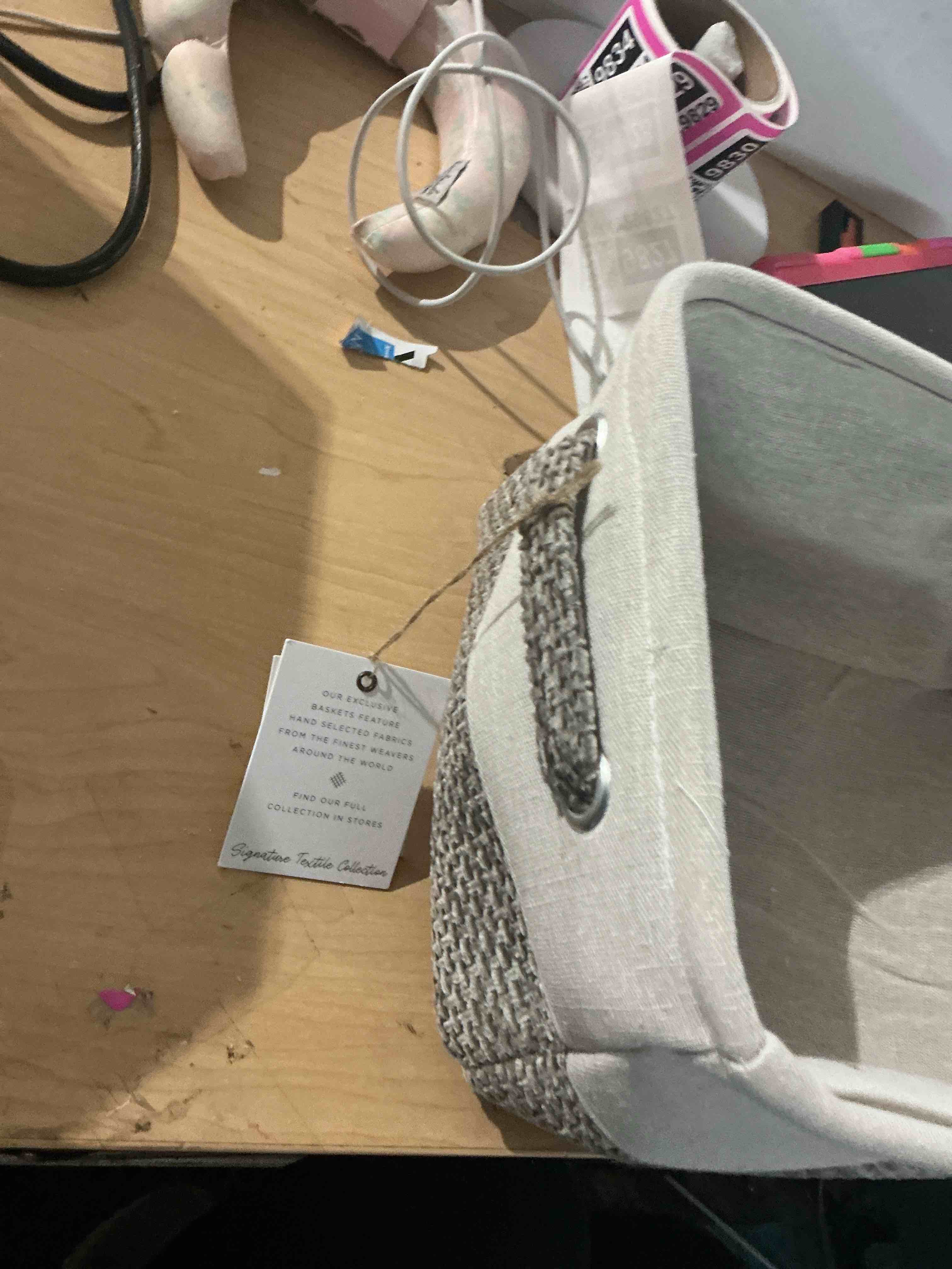 Condition photo showing New/Like New for one design home are exclusive basket. features hand selected fabric from the finest.weavers around the world