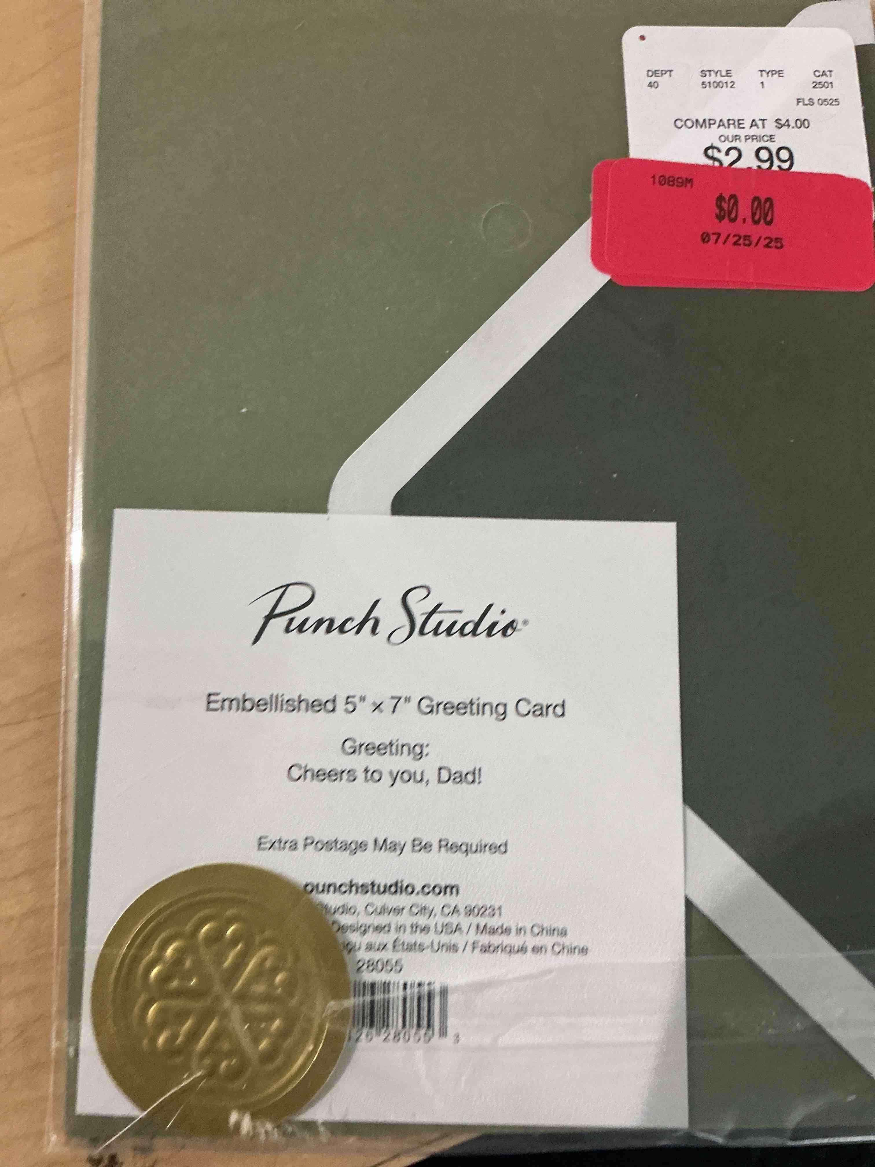 Condition photo showing New/Like New for happy father’s day card 