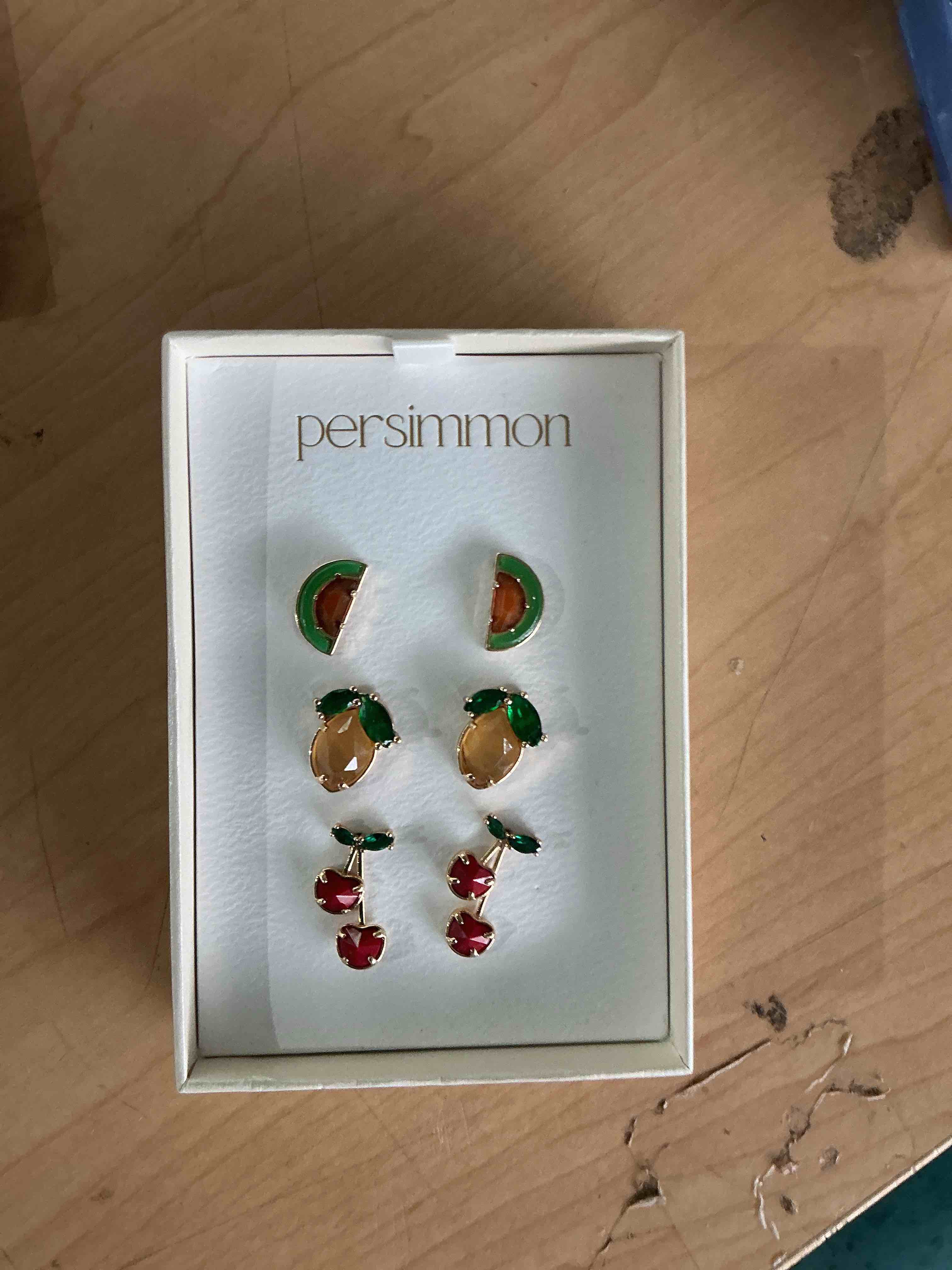 PERSIMMON fruit, fiesta stud earring set 