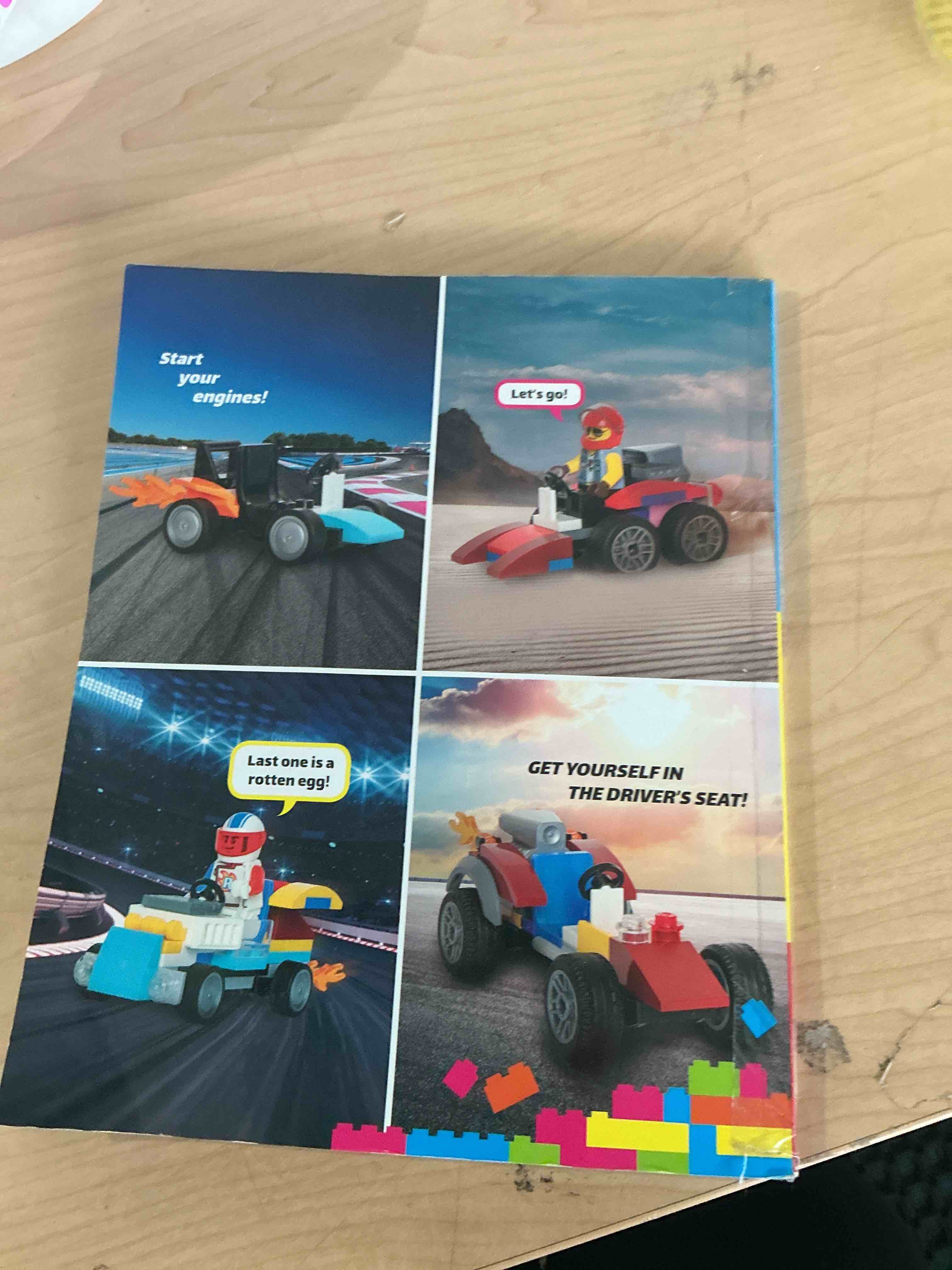 Condition photo showing New/Like New for play race, cars, build, and customize 10 cars booklet