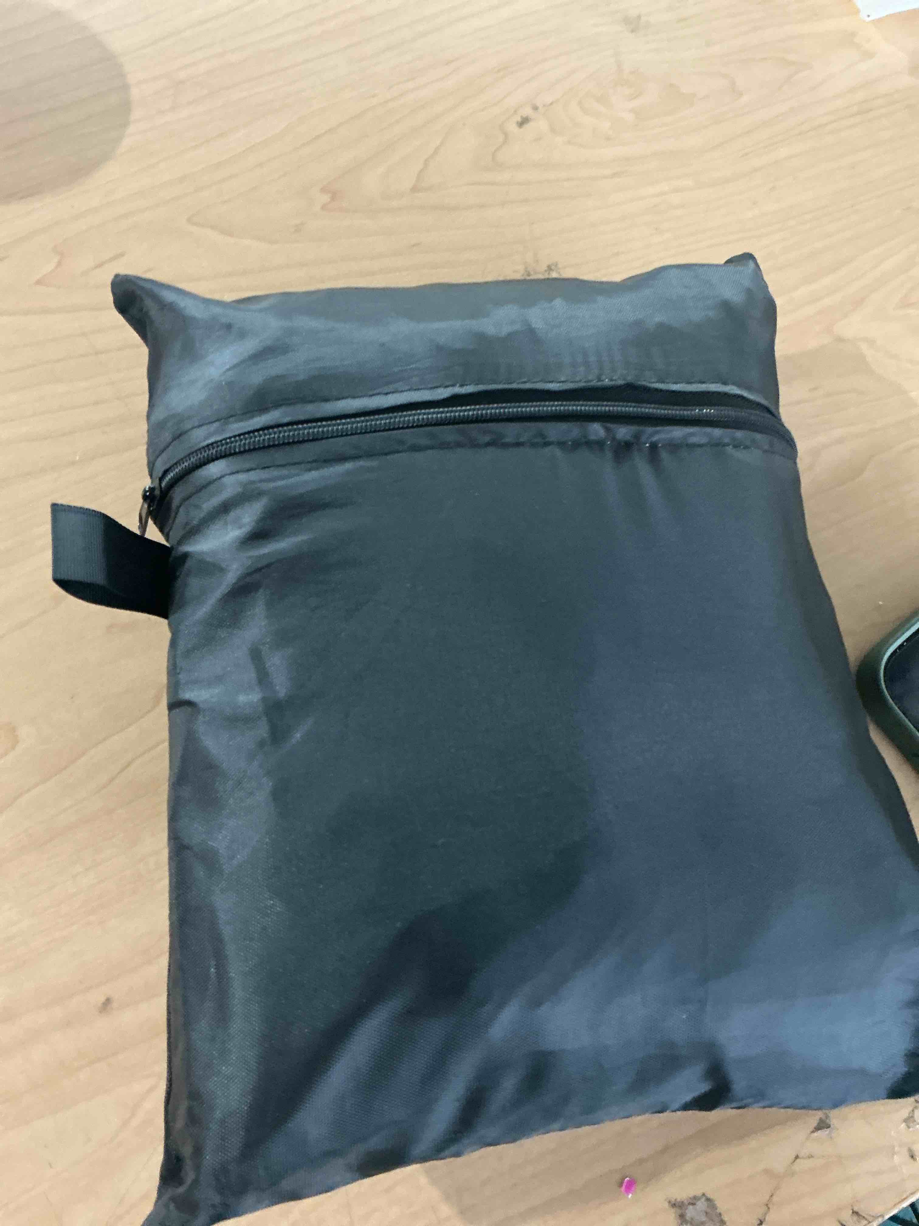 Condition photo showing New/Like New for grill cover, 58 inch bbq gas grill cover for outdoor grill, waterproof, anti-uv, rip-proof, fade resistant material, barbecue cover with hook-and-loop straps & adjustable hem drawstring, black 58 inch black