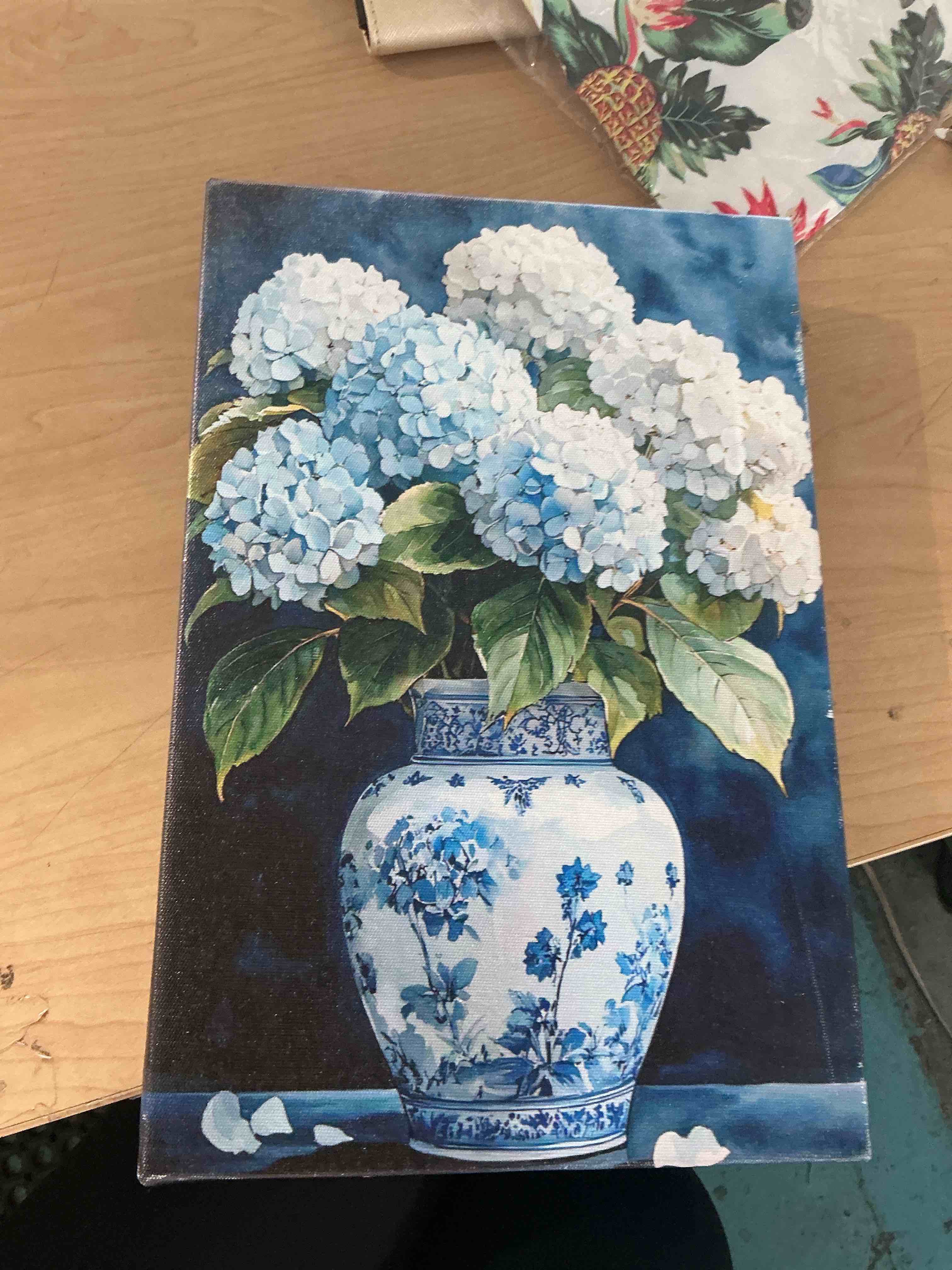 Blue Hydrangeas in framed 08x12