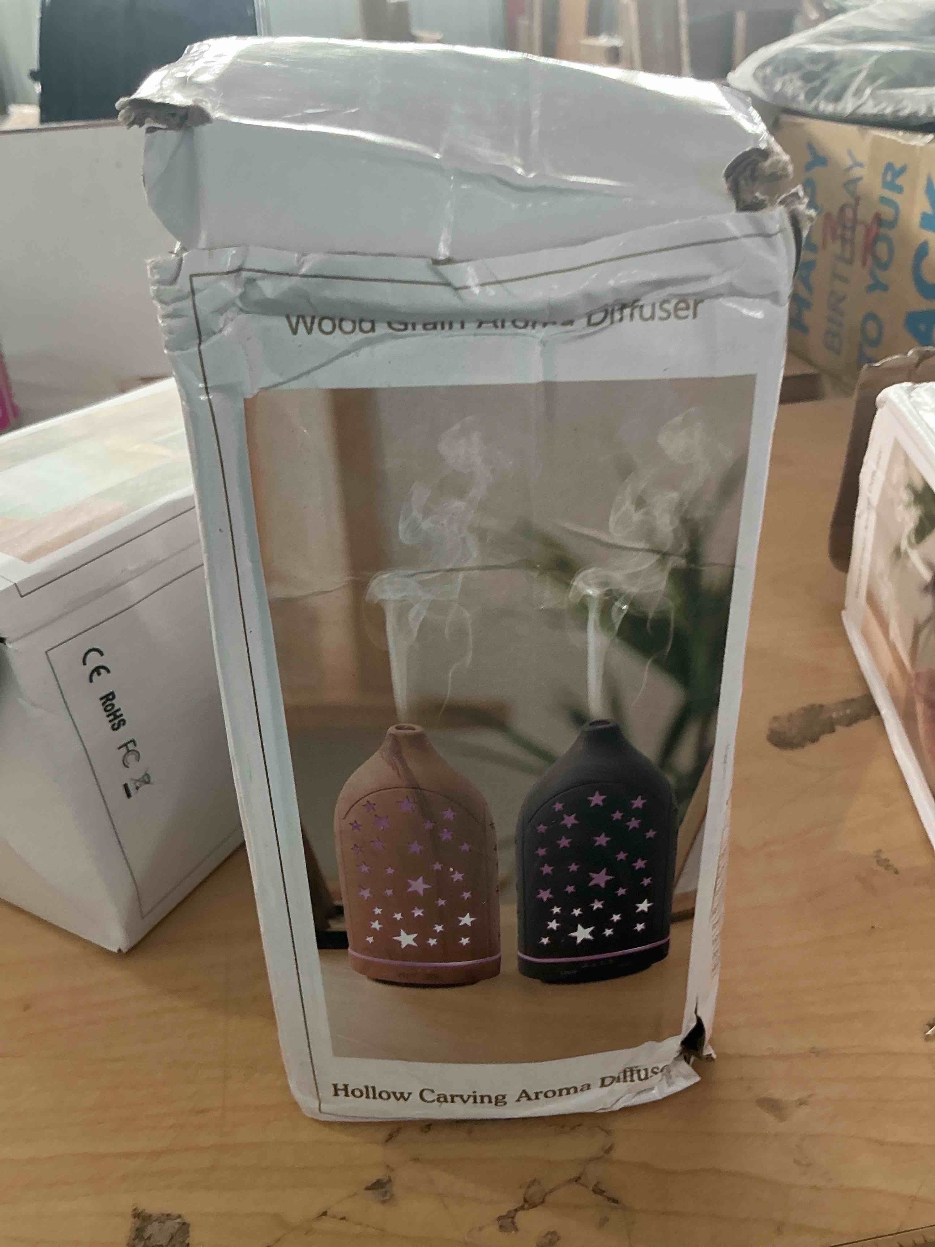 Condition photo showing New/Like New for 3 essential oil diffuser set,7.1''x3.5'' aromatherapy diffusers,desk humidifiers for office,small 200ml humidifier with 7 led colors night lights,waterless auto-off for home decor gift (tree)