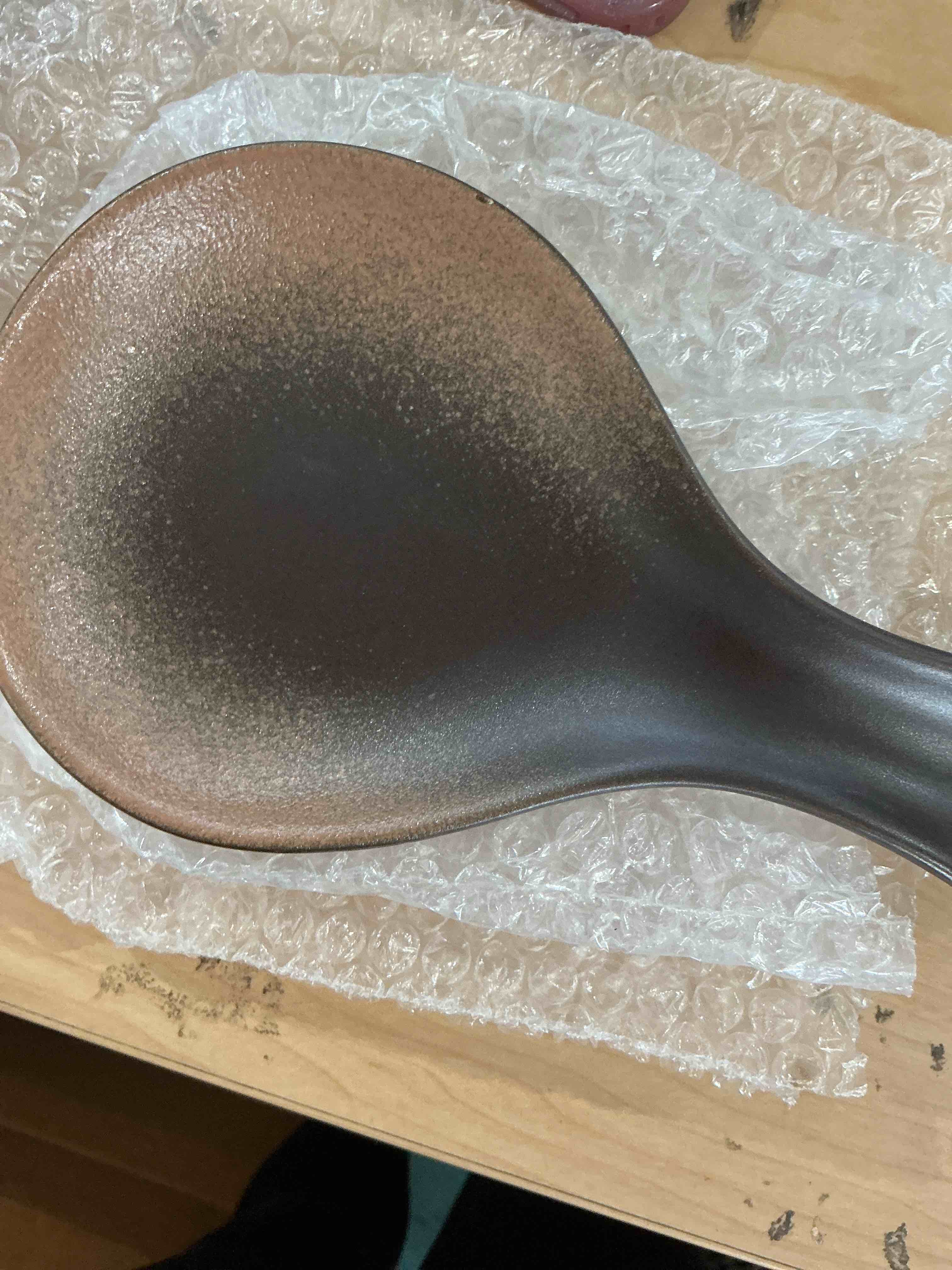 Condition photo showing Good Condition for ceramic spoon rest for stove top, 8 inches large spoon holder for kitchen counter, porcelain utensil rest, housewarming christmas gift, dishwasher safe heat-resistant, antique bronze brown (1 pc)