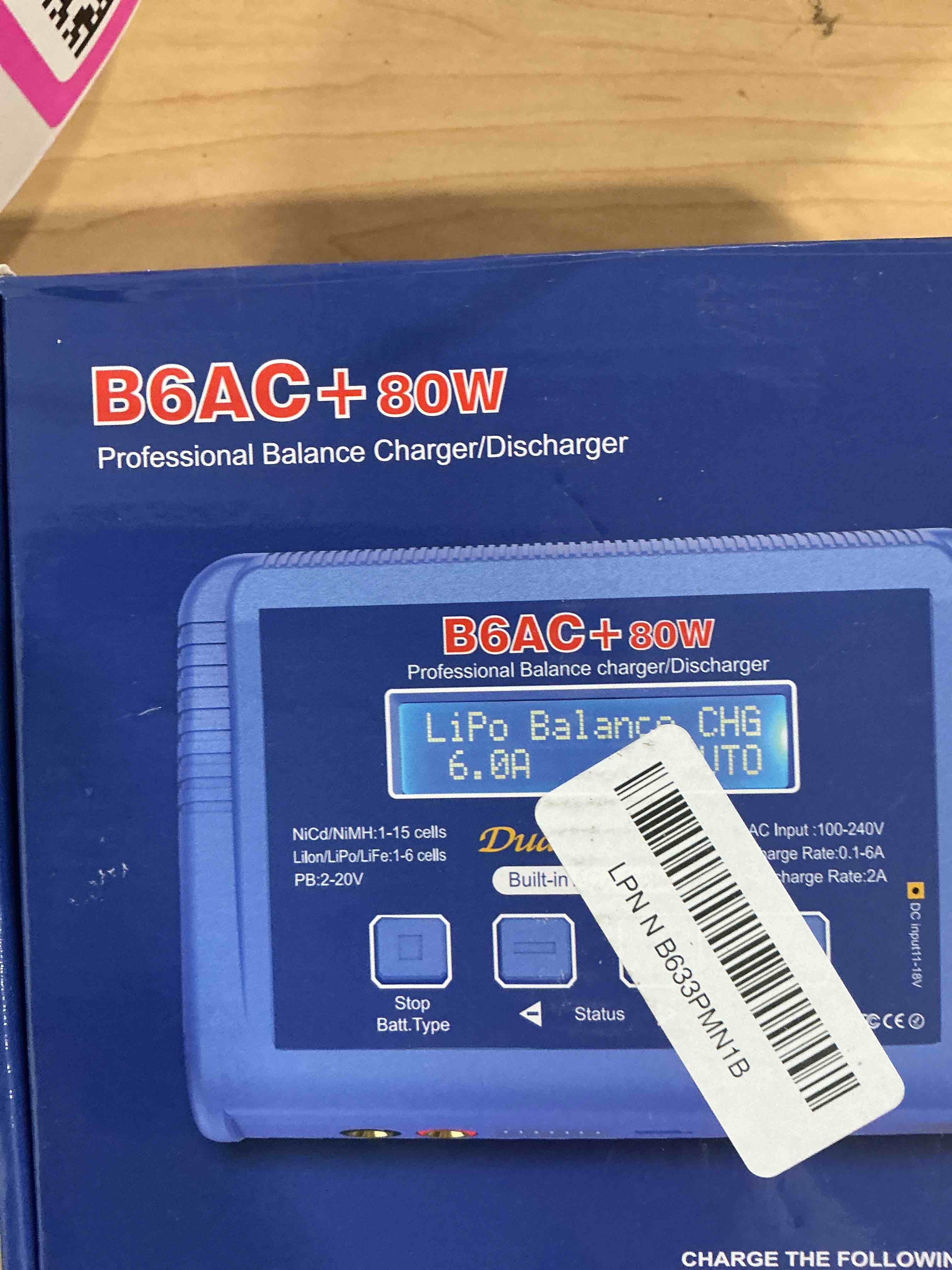 Condition photo showing Good Condition for lipo battery charger rc balance fast battery charger discharger 80w 6a smart digital battery pack charger for 1s-6s lipo life li-ion 1-15s nicd nimh pb smart batteries rc car (blue)