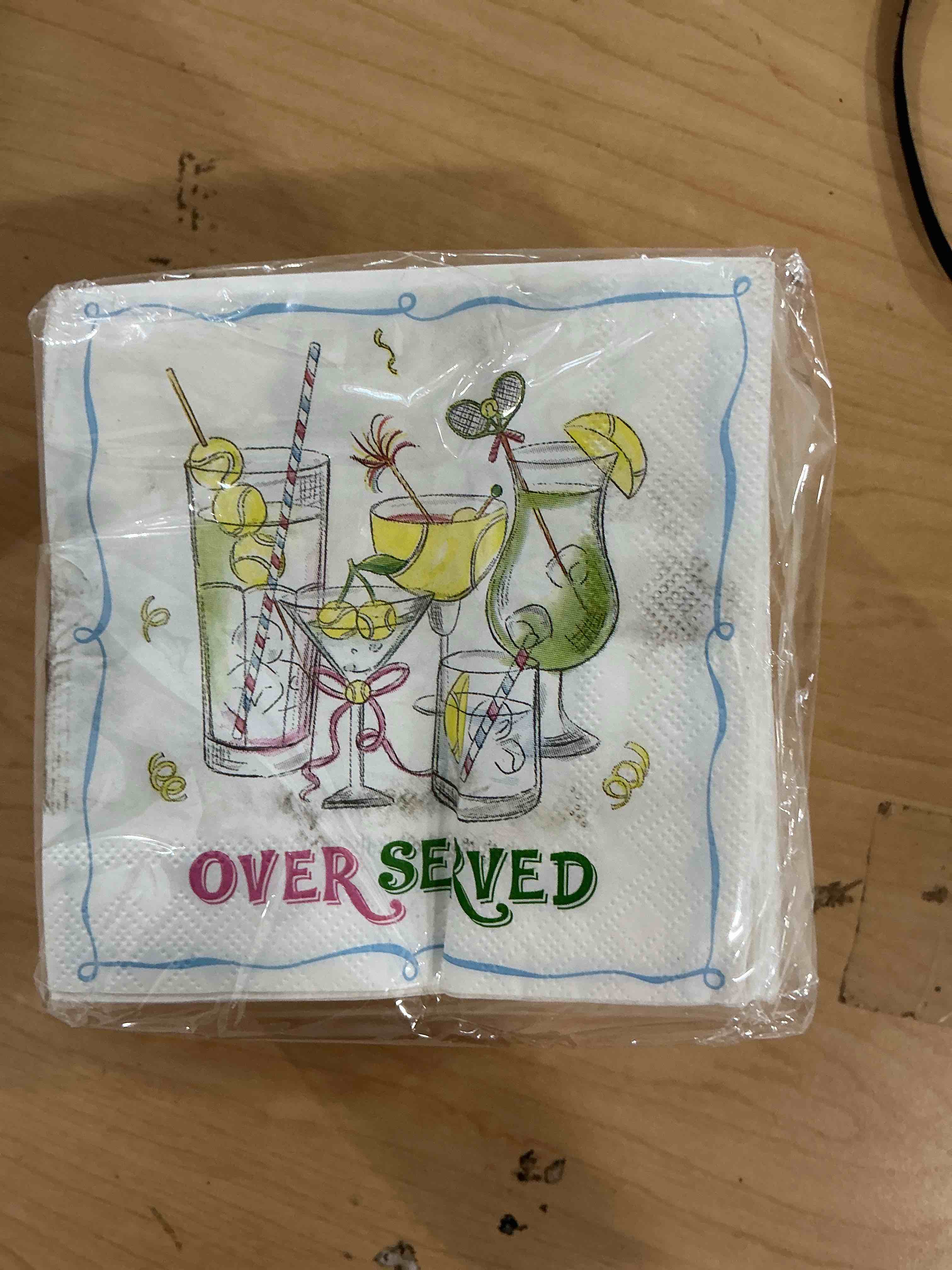 Condition photo showing New/Like New for 100 pcs sports cocktail napkins 5 x 5 inch tennis cheers plaid paper napkins 3-ply over served disposable paper martini decorations for party decorations summer spring sports party (tennis champagne) 100 tennis champagne