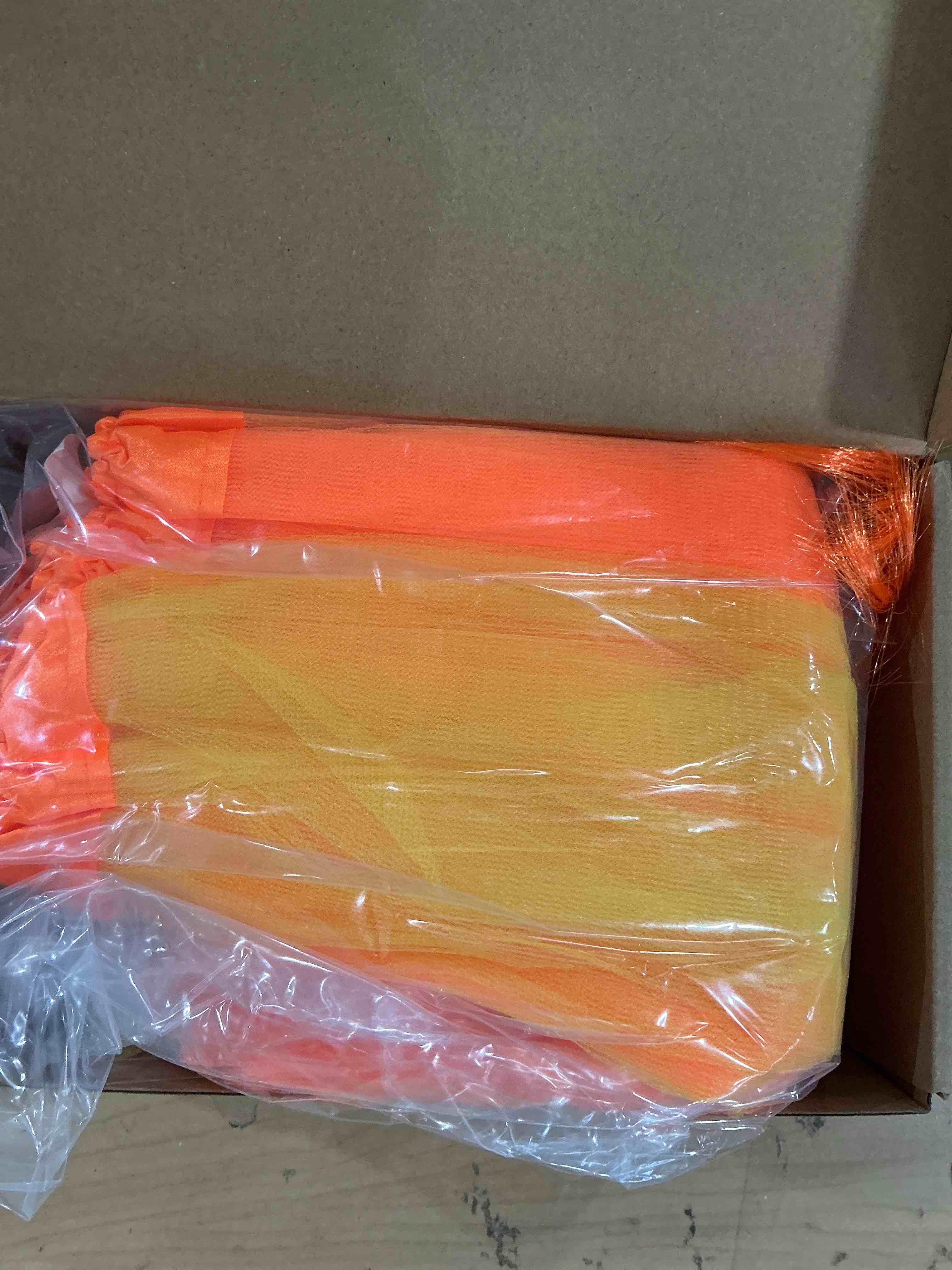 Condition photo showing Good Condition for 4 pcs orange costume accessories girls costume suit orange head bopper layered tulle tutu skirt glasses with socks for women girls cosplay party