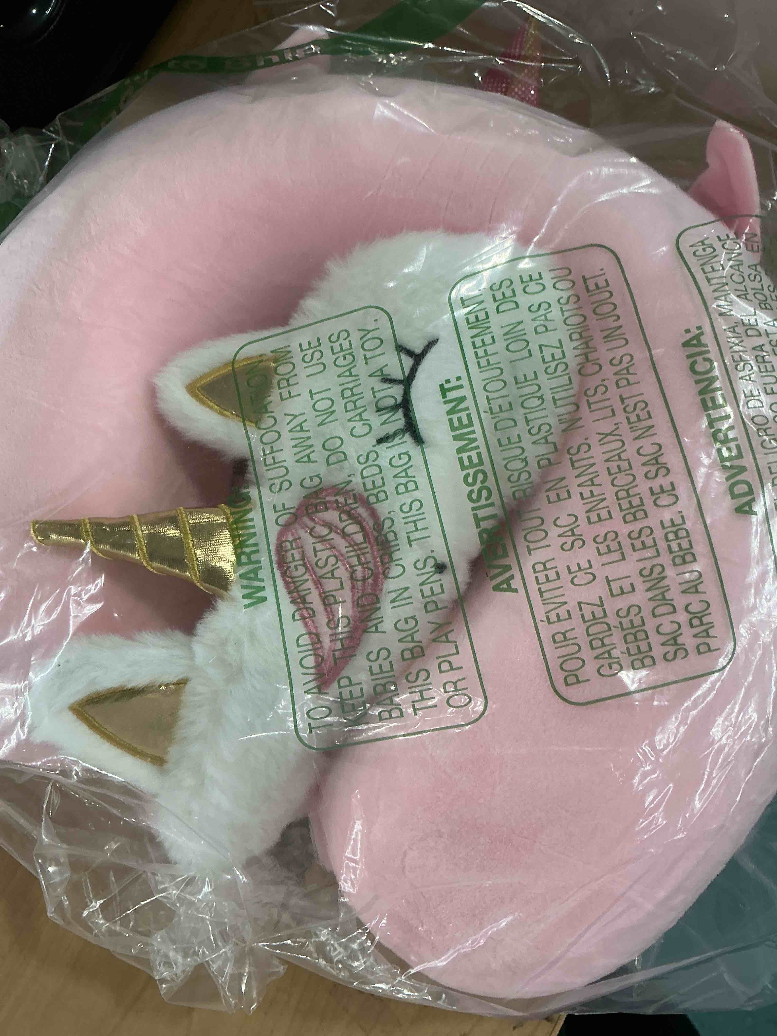 Condition photo showing New/Like New for sexysamba cartoon headrest & neck pillow for kids boys & girls, teens, travel accessories for airplane, car, recline, memory foam cute travel pillow with sleep eye mask - pink unicorn