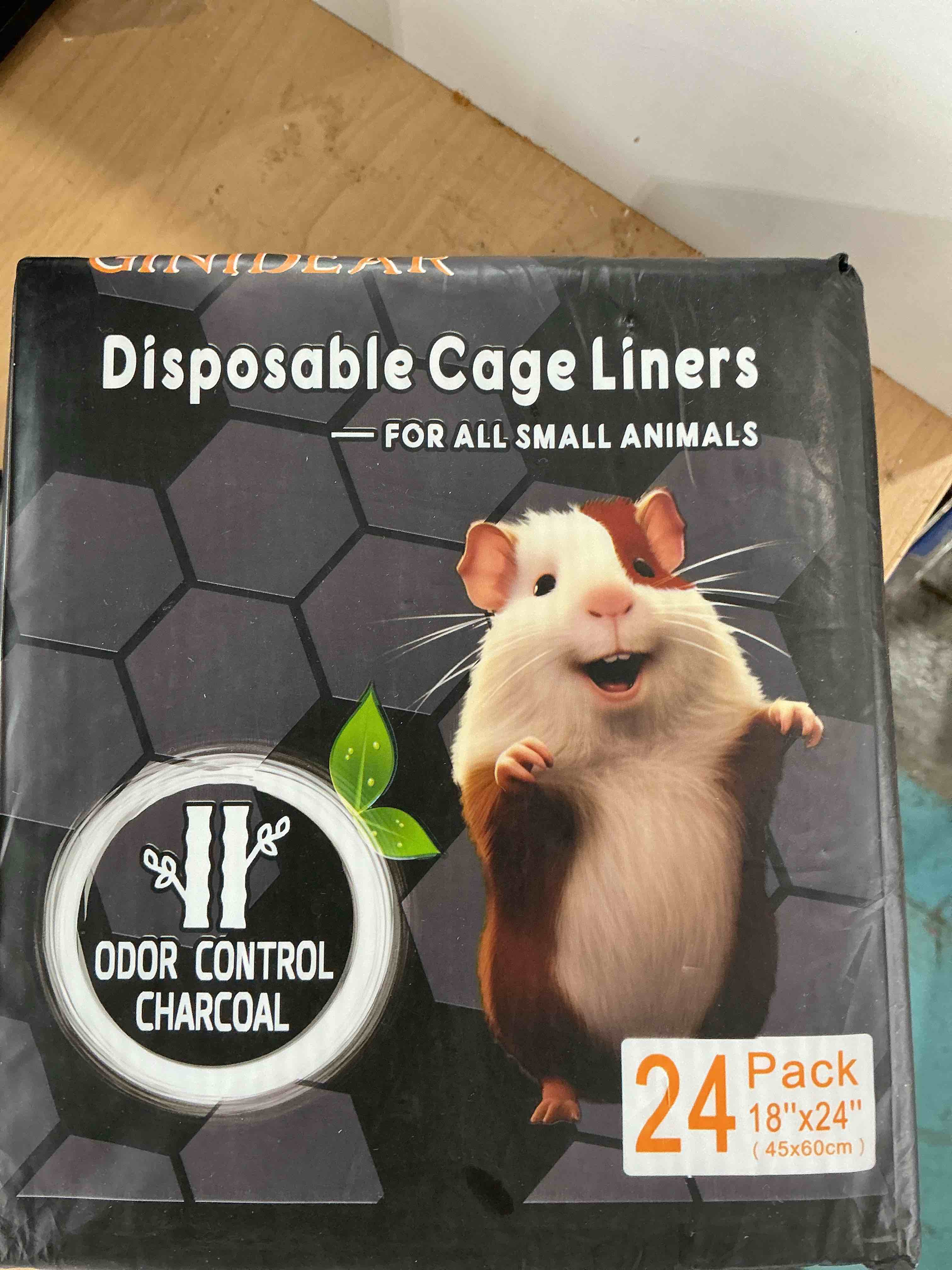 Condition photo showing New/Like New for guinea pig bedding, disposable guinea pig cage liners, charcoal odor controlling absorbent waterproof pee pads for rabbits, hamster and other small animals. 18''x24'',24 count 18"x24" 24 count