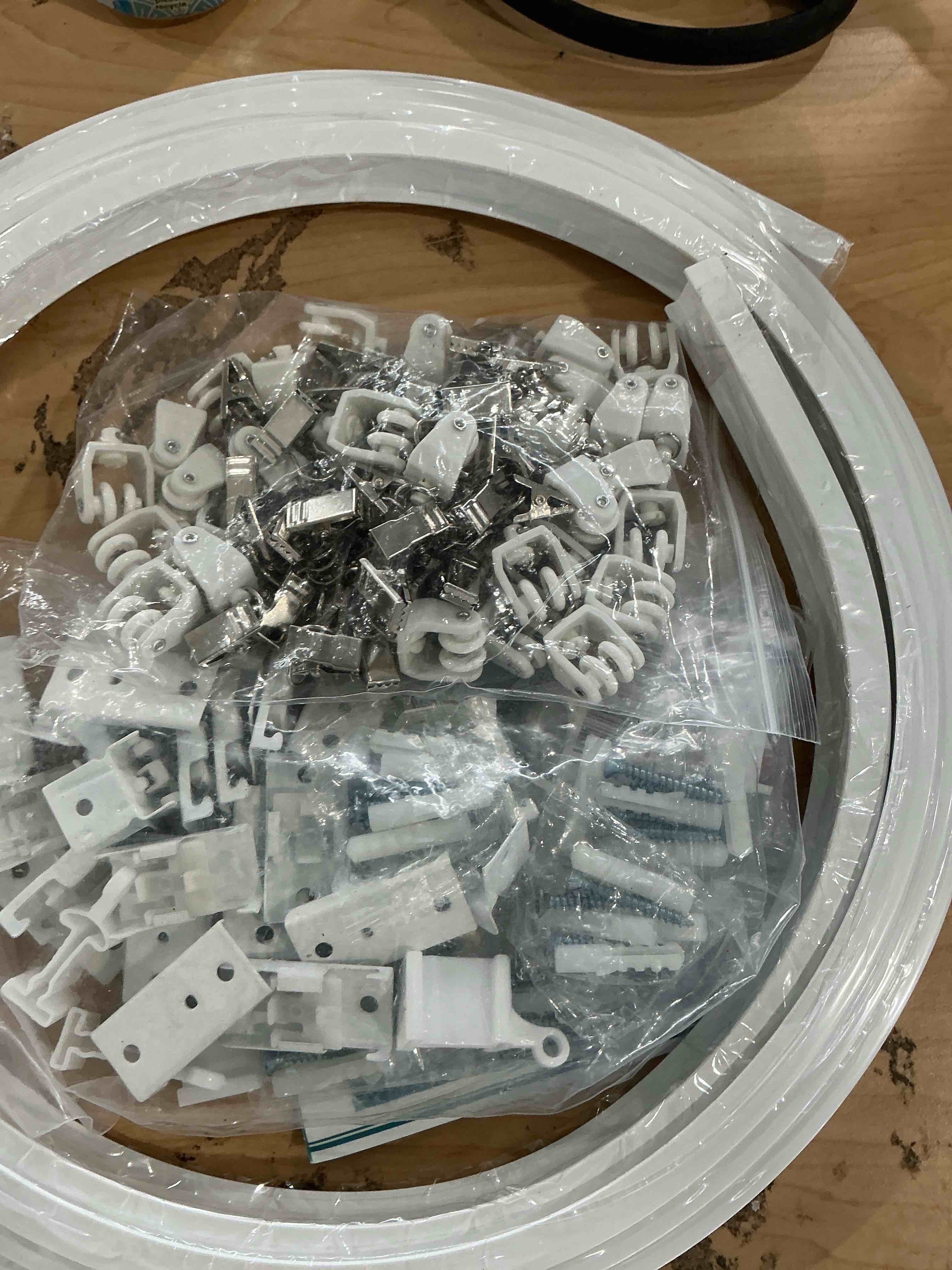 Condition photo showing New/Like New for flexible bendable ceiling curtain track room divider 12ft curved curtain rail wall mount rv sliding hospital ceiling track system set for curtains bay window