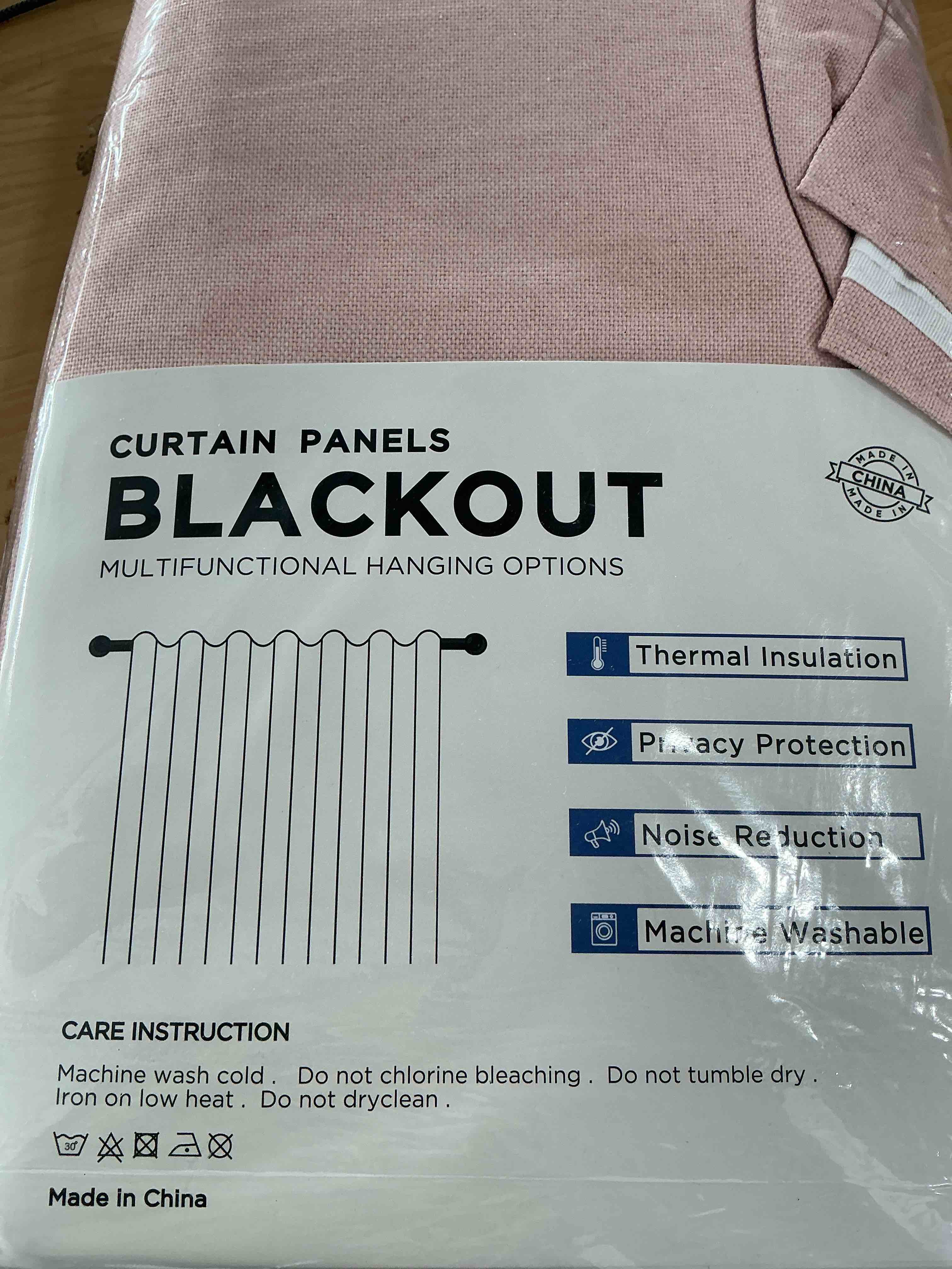 Condition photo showing New/Like New for 100% blackout shield linen blackout curtains for bedroom 90 inches long, back tab/rod pocket living room drapes, thermal insulated blackout curtains 2 panels set, 50" w x 90" l, blush pink blush pink 50"w x 90"l (pack of 2)