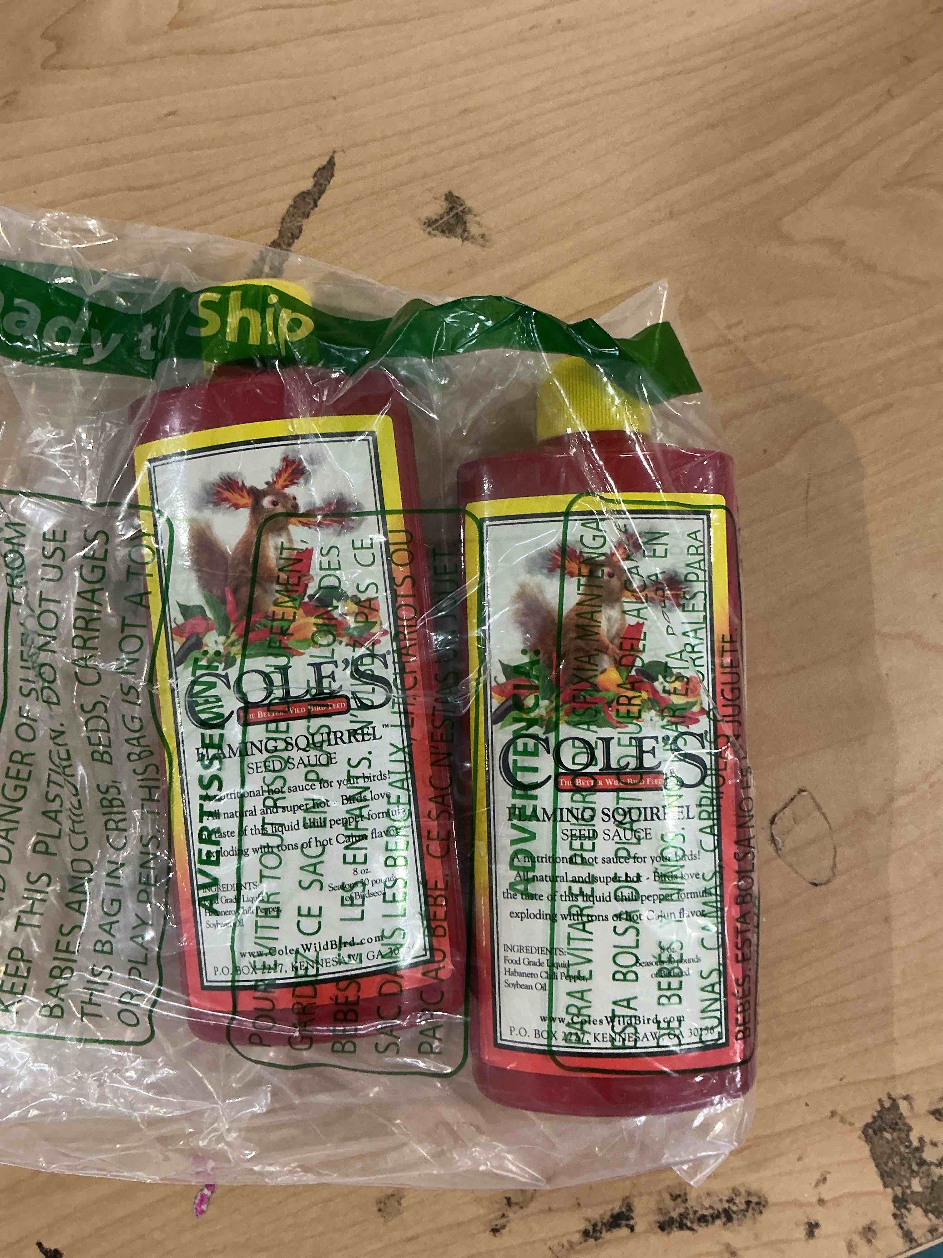 cole's flaming squirrel assorted species wild bird food additive soybean oil 8 oz. (set of 2)