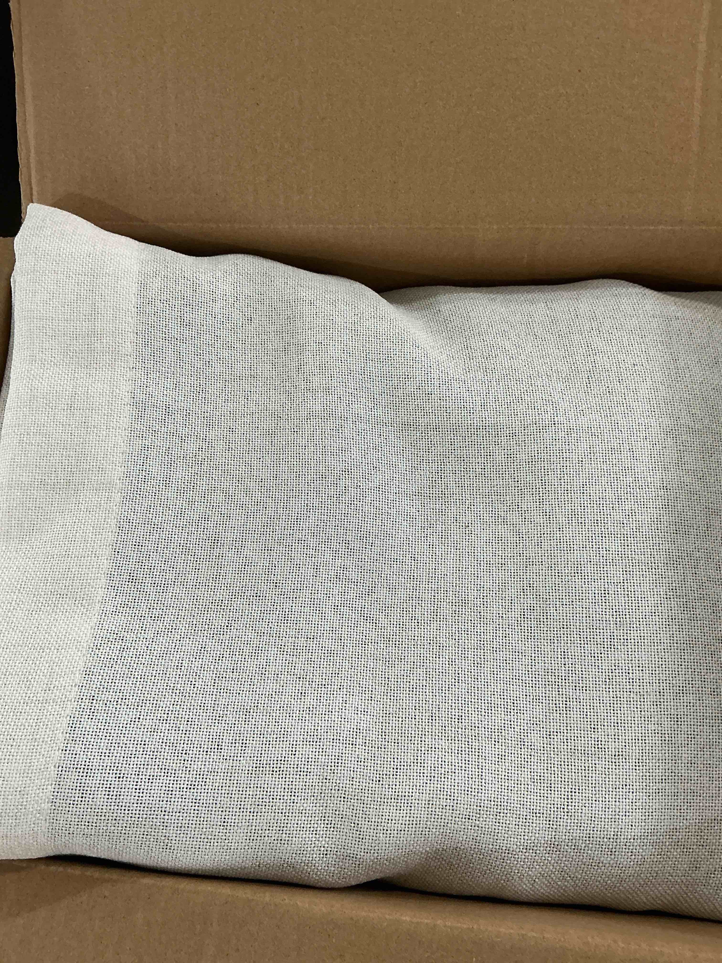 Condition photo showing New/Like New for greyish white linen blackout curtains 96 inches long for bedroom living room - neutral cool oyster tone pleated drapes for warm white walls light balancing, modern calm interior, 2 panel set 50"w x 96"l (pack of 2) oyster/greyish off white/bone