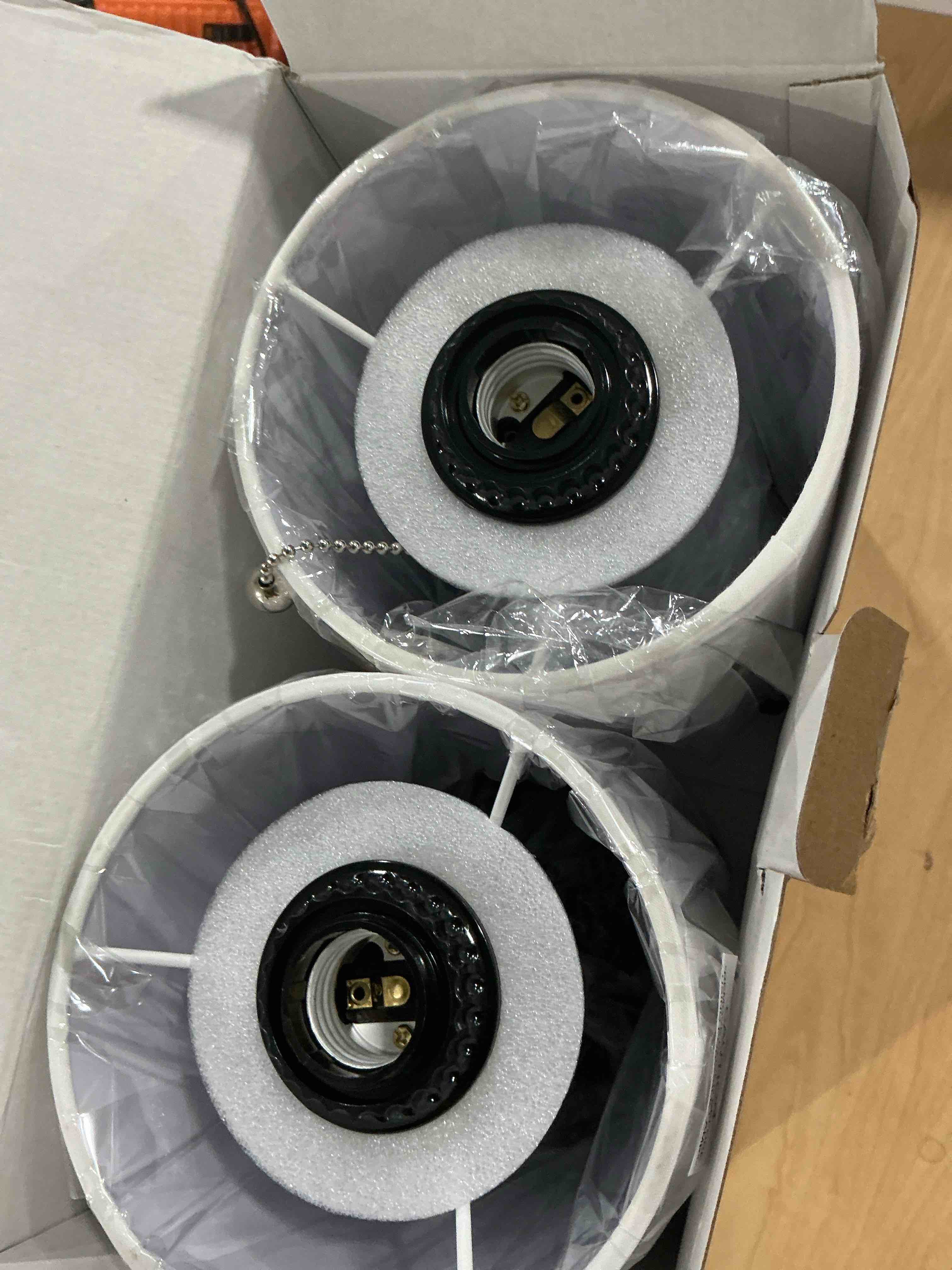 Condition photo showing New/Like New for fenmzee bedside table lamps set of 2-3 color temperatures pull chain lamp with ac outlet charging port, small round night stand lamps for bedroom guest room office, bed side light with e26 led bulbs