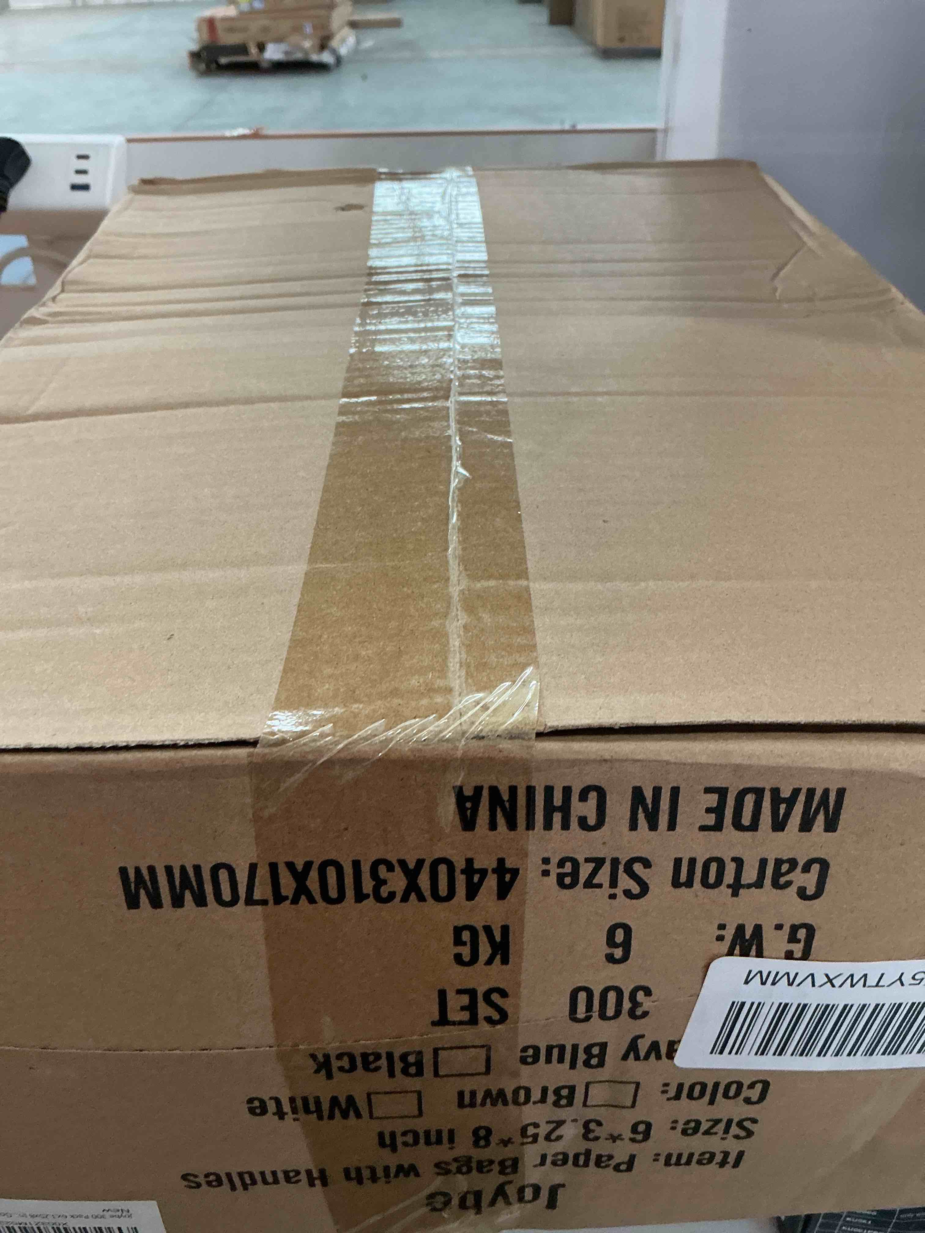 Condition photo showing New/Like New for joybe 300 pack 5.95x3.25x8 inch small white paper bags with handles bulk, kraft paper gift bags for birthday party favors grocery retail shopping business goody merchandise craft blank sacks (300pcs)