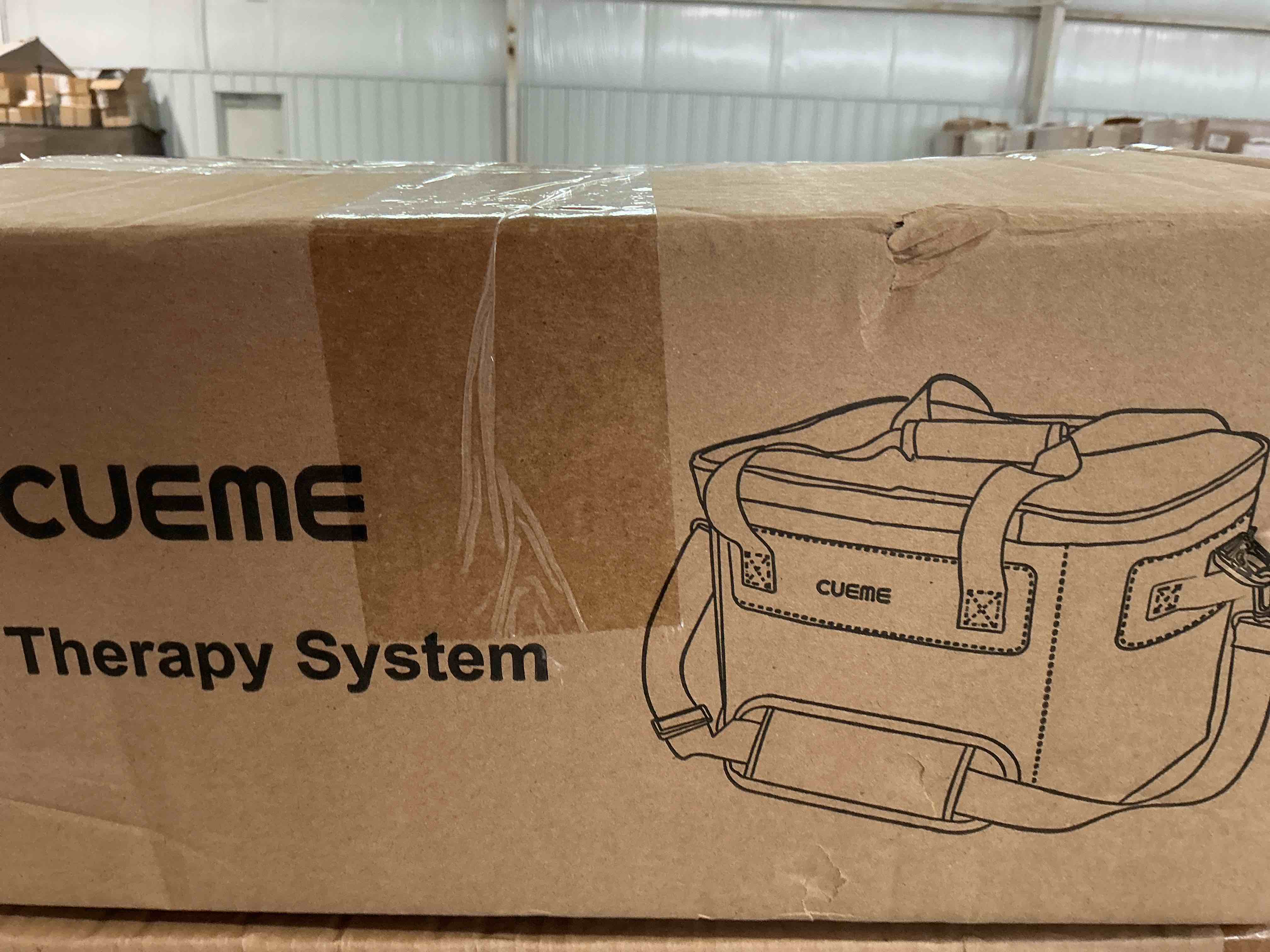 Condition photo showing New/Like New for cueme cold therapy machine with programmable timer, ice machine for knee after surgery, knee replacement recovery system, cryotherapy pain relief, w/compression pad for shoulder, hip, ankle and foot bluegray