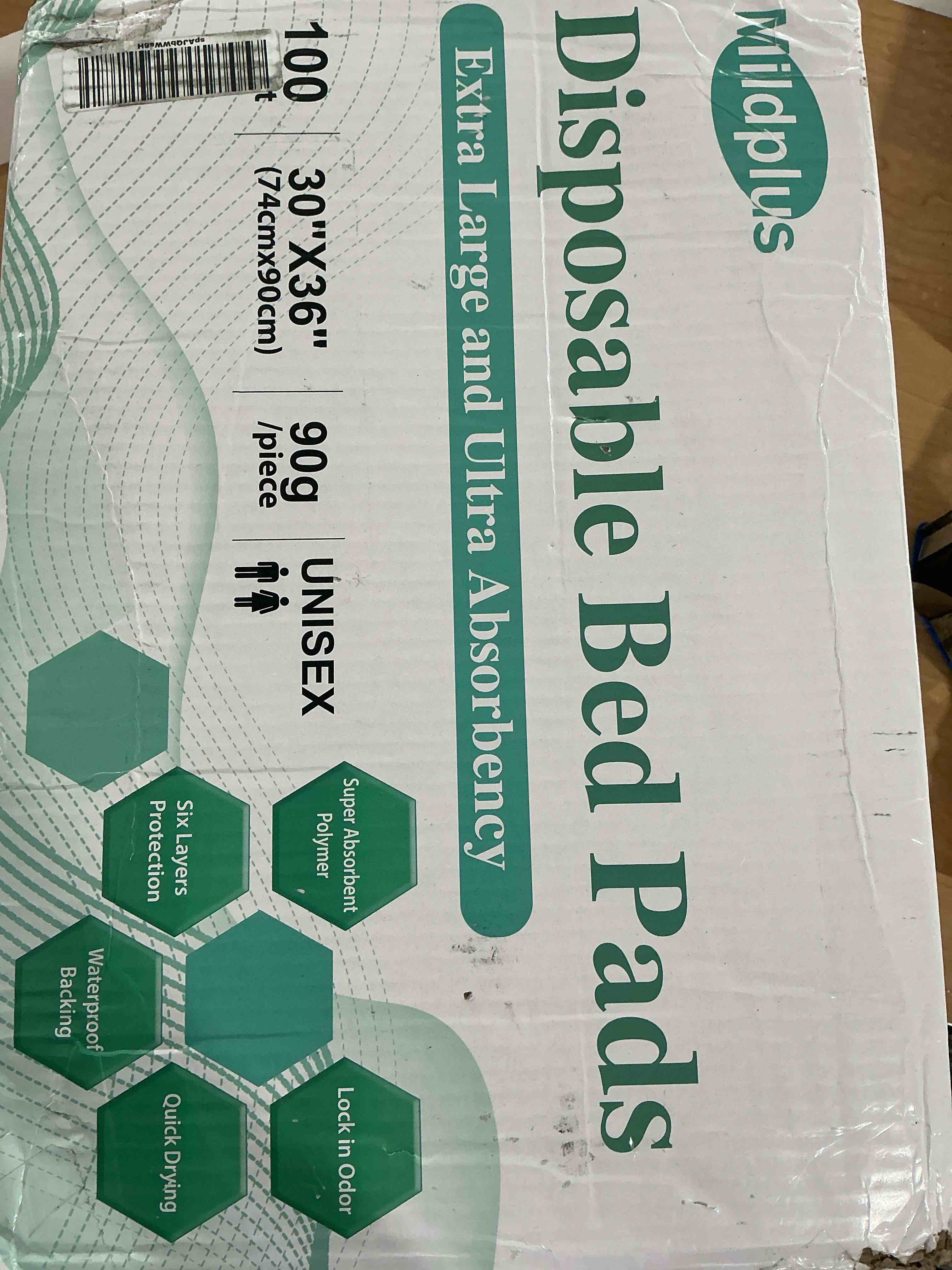 Condition photo showing New/Like New for sofyfine extra large chucks 36"x36" 100 count disposable bed pads heavy duty absorbent elderly adults incontinence bed pads,waterproof thicken puppy pee pad,changing underpads for women and baby