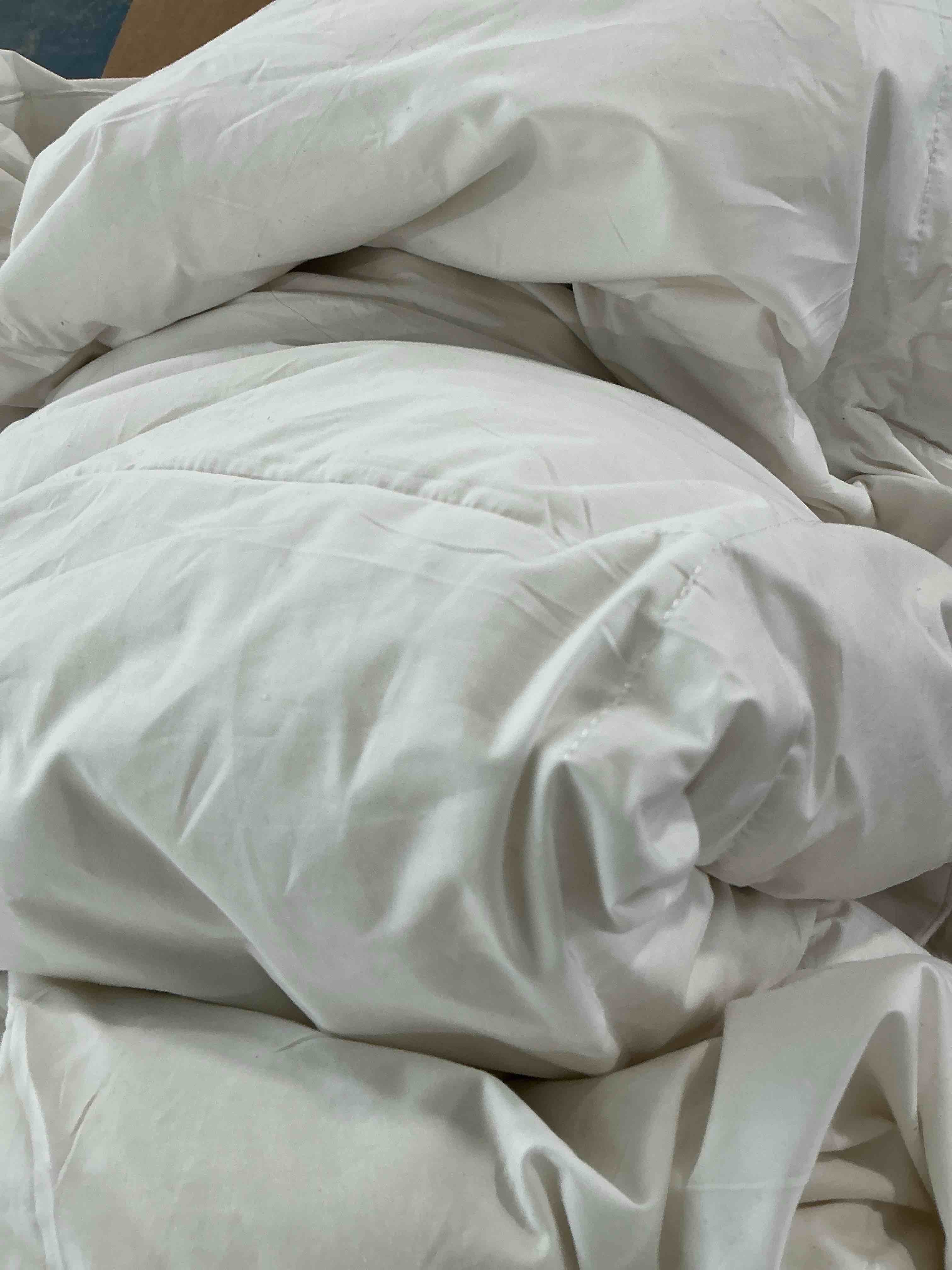 Condition photo showing New/Like New for utopia bedding comforters king size, all season duvet insert, down alternative box stitched bed comforter with corner tabs, machine washable (white) king (pack of 1) white