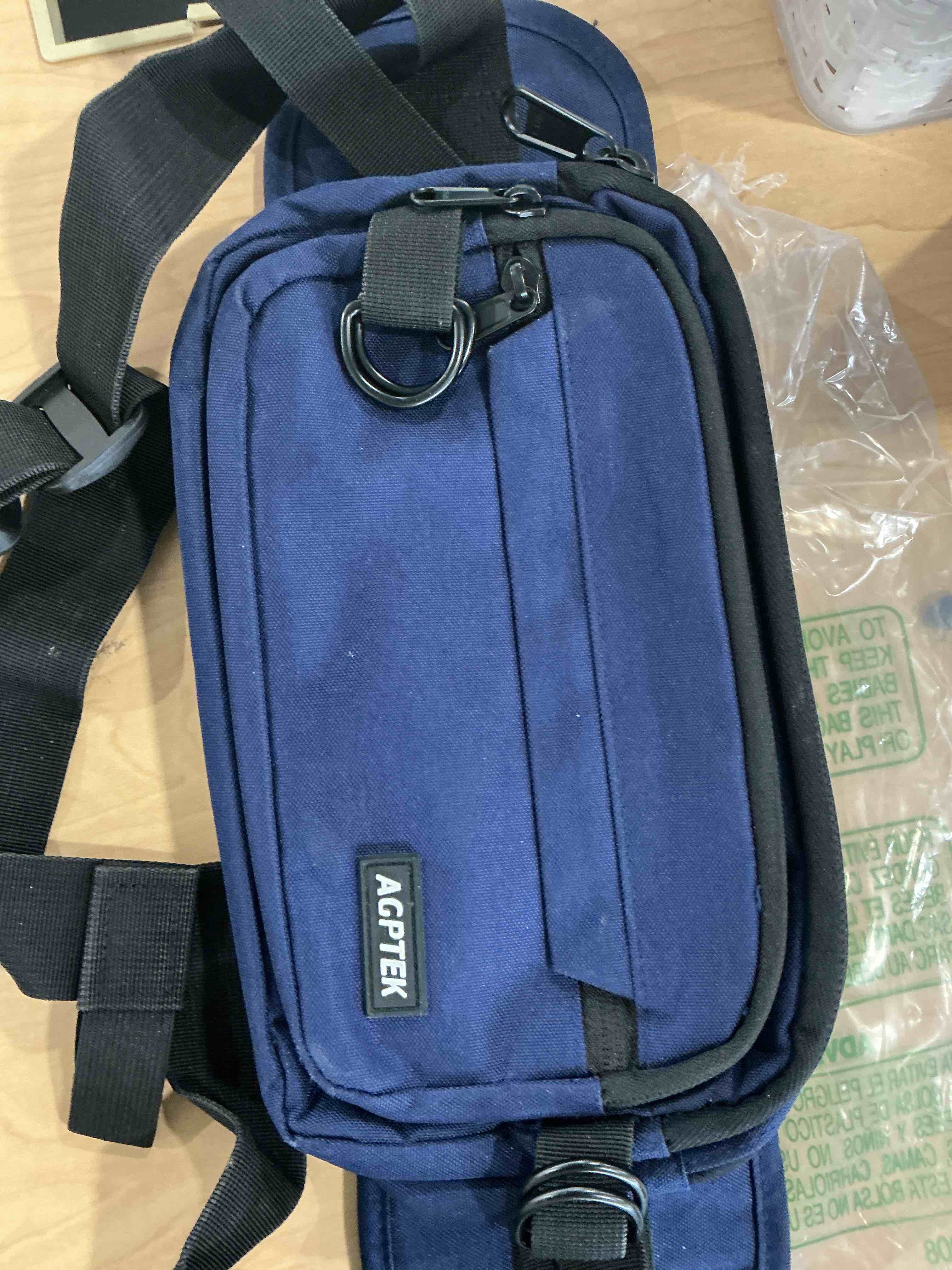Condition photo showing New/Like New for agptek fanny pack for women men, rfid large capacity waist wallet bag, adjustable & waterproof bum belt pouch for travel, running, shopping, hiking, dog walking, cycling, climbing