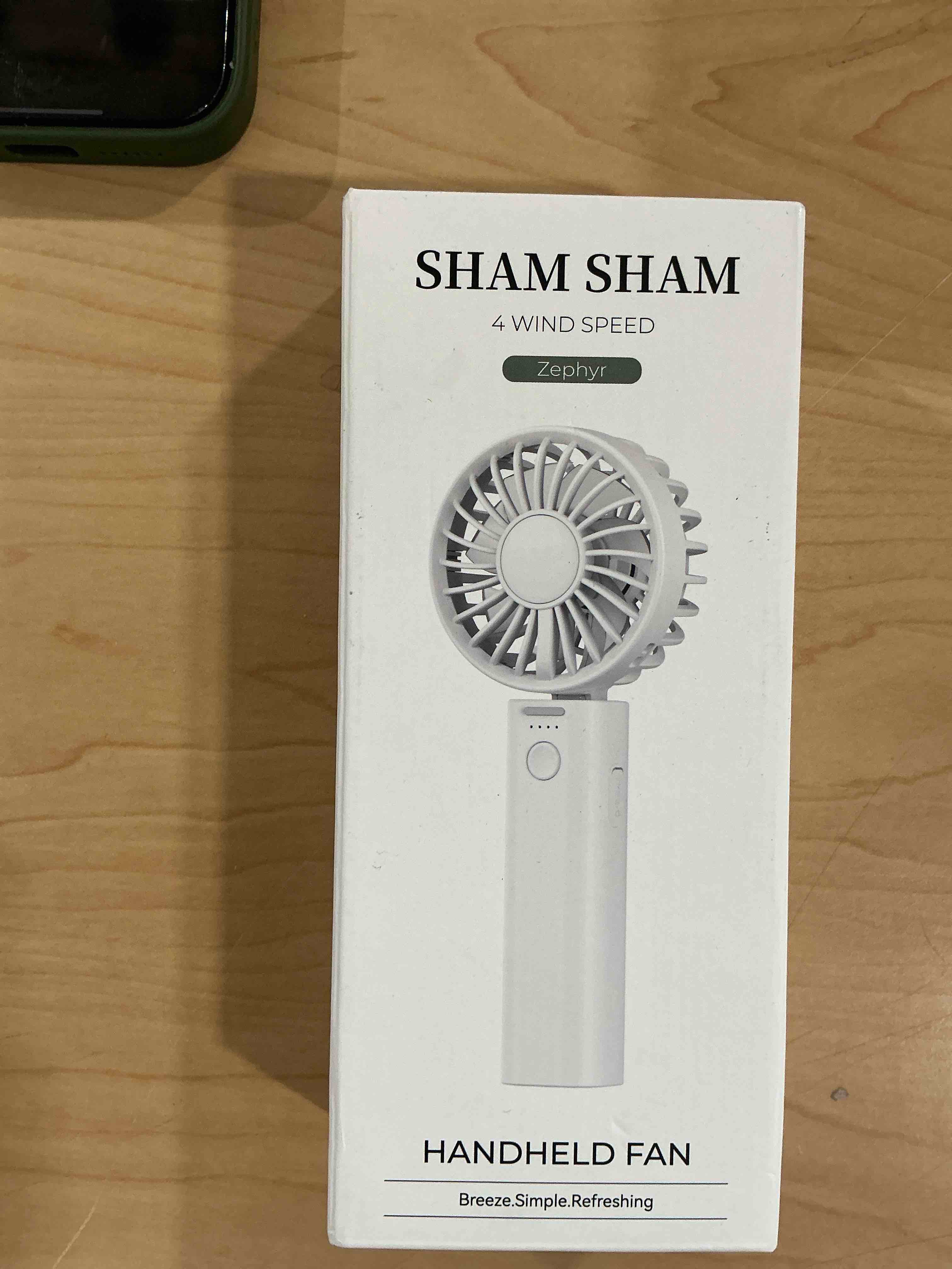 sham sham foldable handheld fan, 2000mah & ultra-portable | dual turbo airflow cools 40% faster | 12