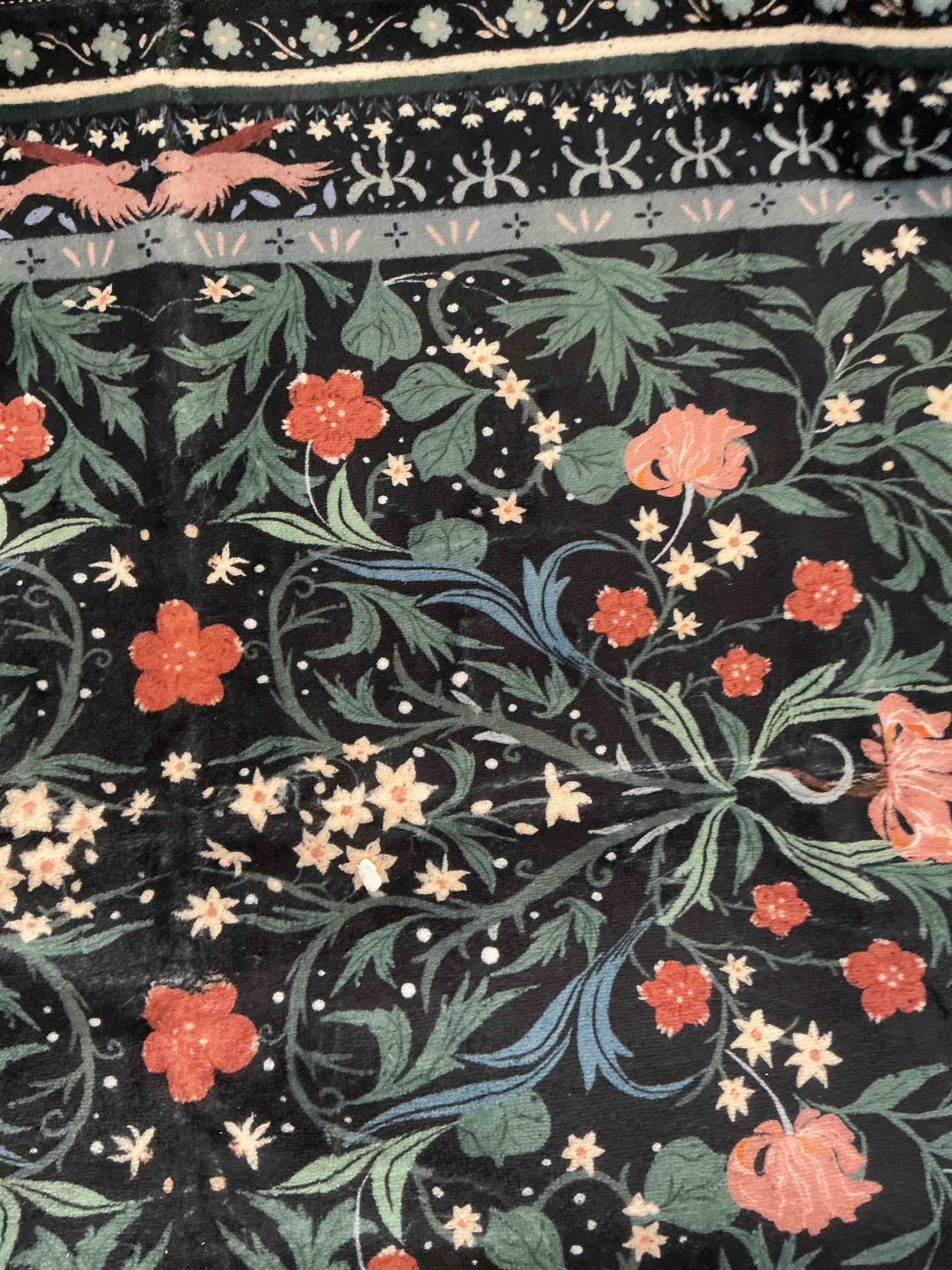 Condition photo showing New/Like New for moynesa floral 2x3 entryway rug, washable kitchen rugs non slip front door mat for indoor entrance, boho ultra thin small rug soft botanical throw carpet for bathroom bedroom, black