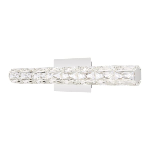 Home Decorators Collection Keighley 24 in. Integrated LED Chrome Bathroom Vanity Light Fixture with Crystal Shade
