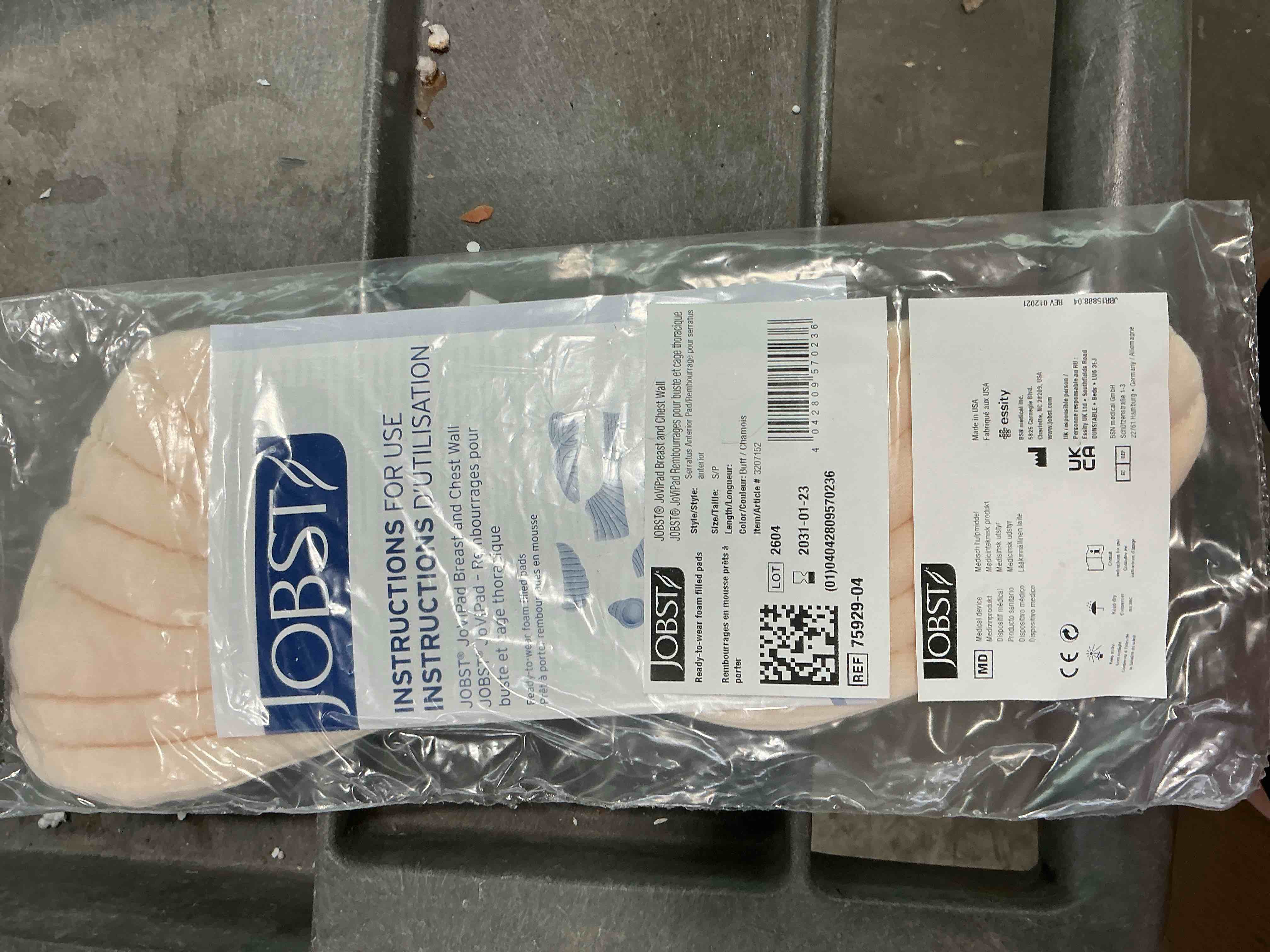 Condition photo showing New/Like New for bsn 3209154 jovipak power dry post-lumpectomy pad, buff, large (d/dd cup)