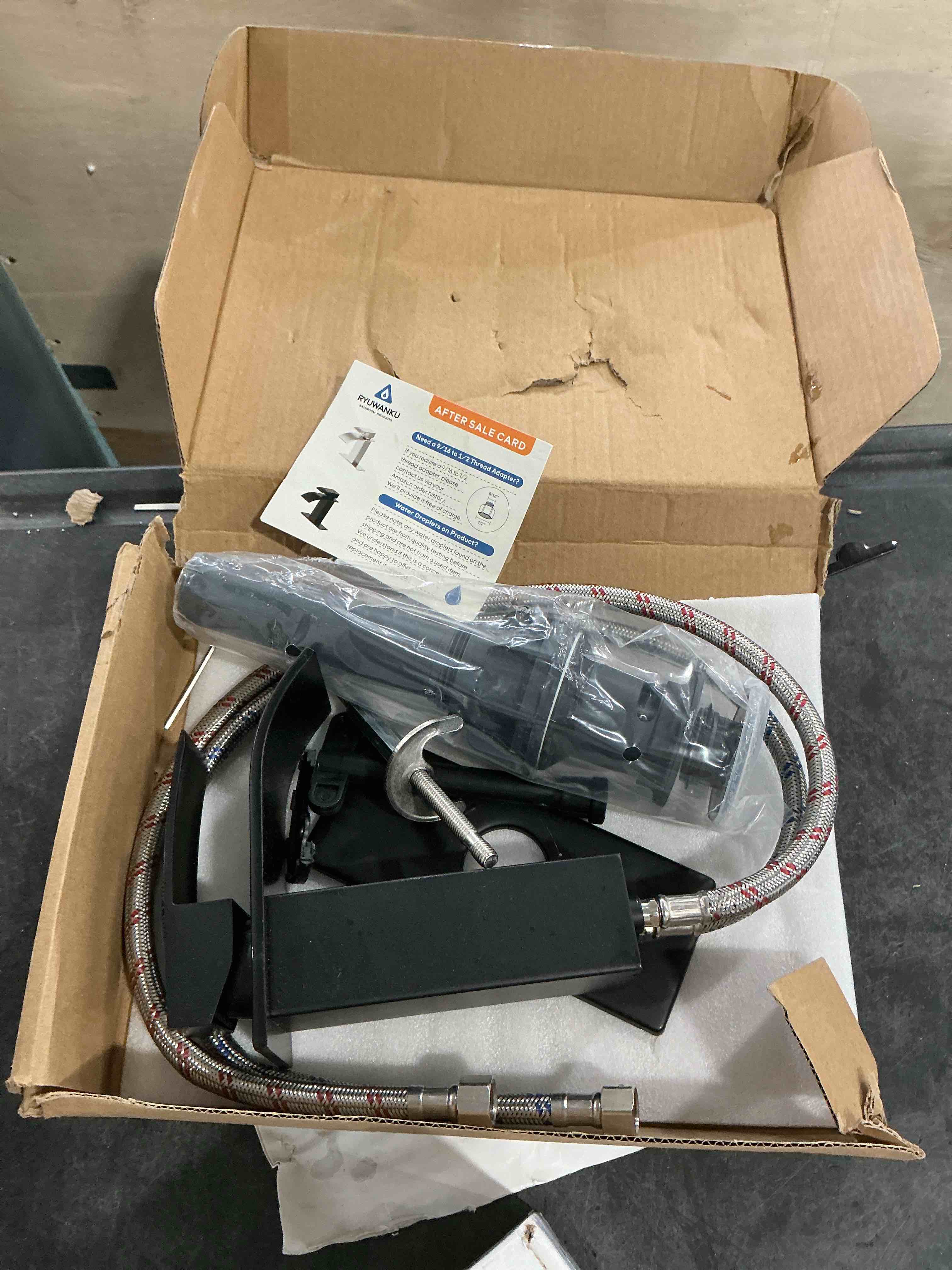 Bathroom Faucet Matte Black Modern Waterfall Bathroom Sink Faucet with Single Handle Suitable for 1 or 3 Holes,Supply Deck Plate and Hose