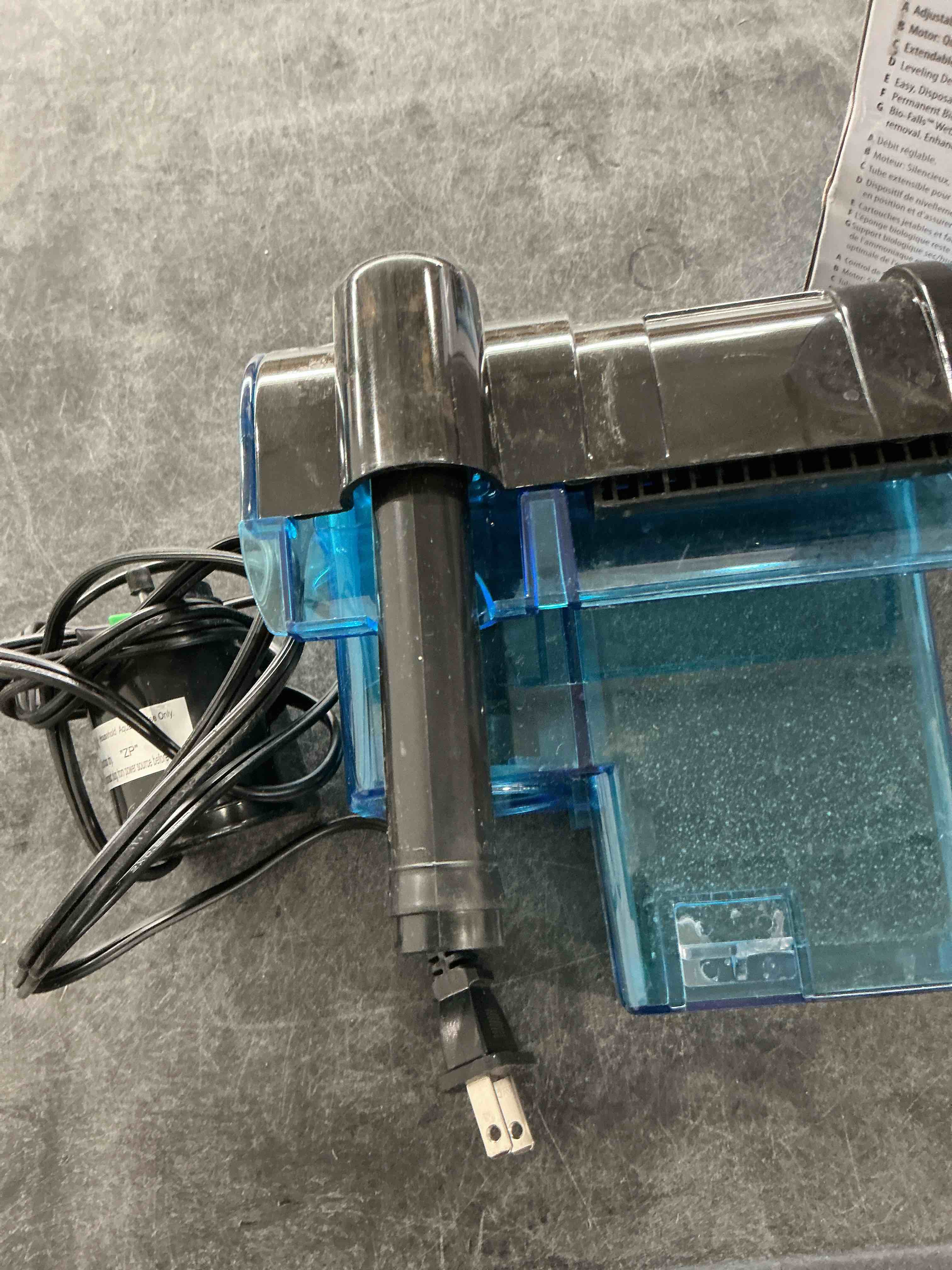 Condition photo showing Good Condition for good condition, but used Penn-Plax Cascade 100 Power Filter – Hang-On Filter with Quad Filtration – Great for Freshwater and Saltwater Setups