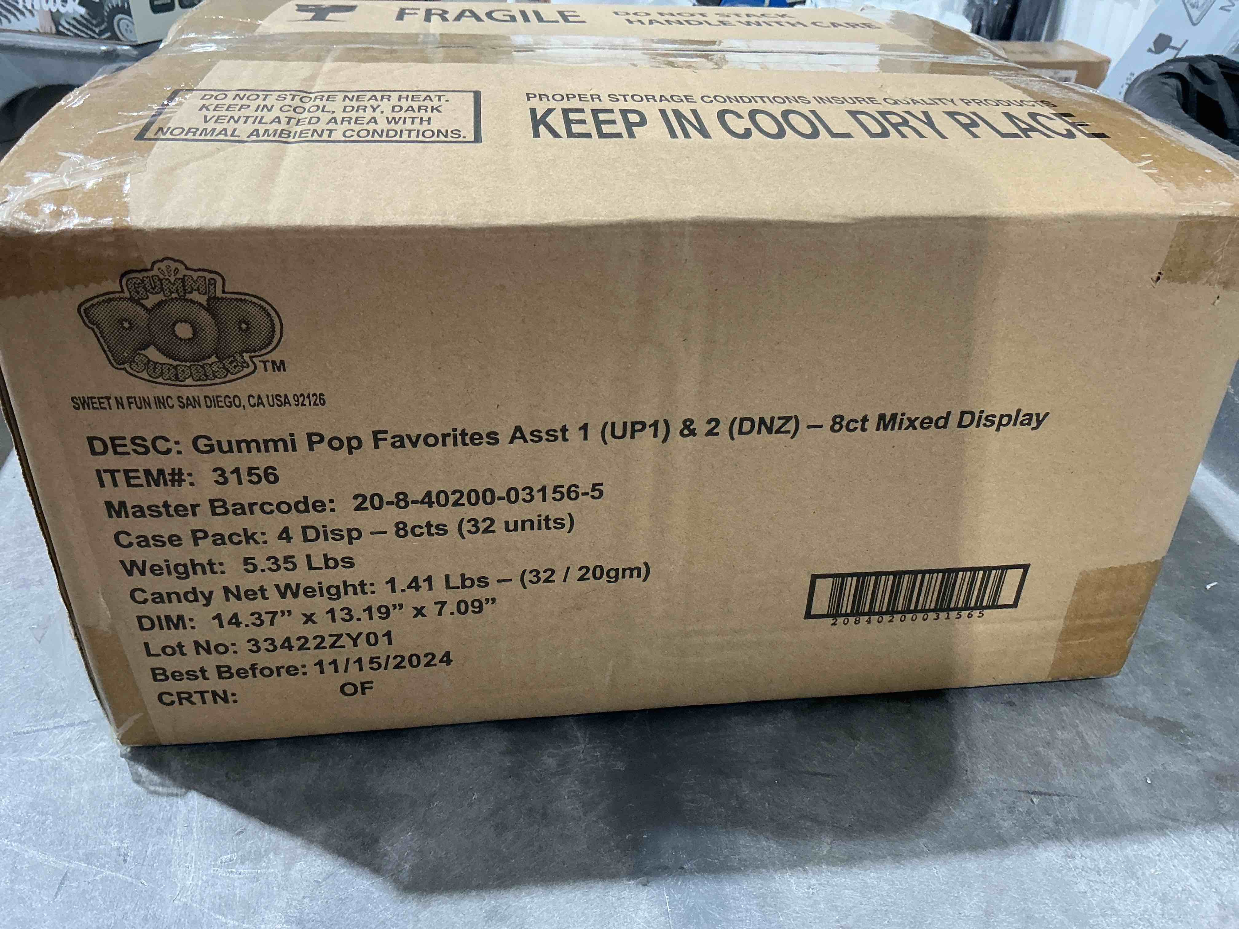 gummi pop surprise! favorites asst (up) & (dnz) #3156 (32 units)