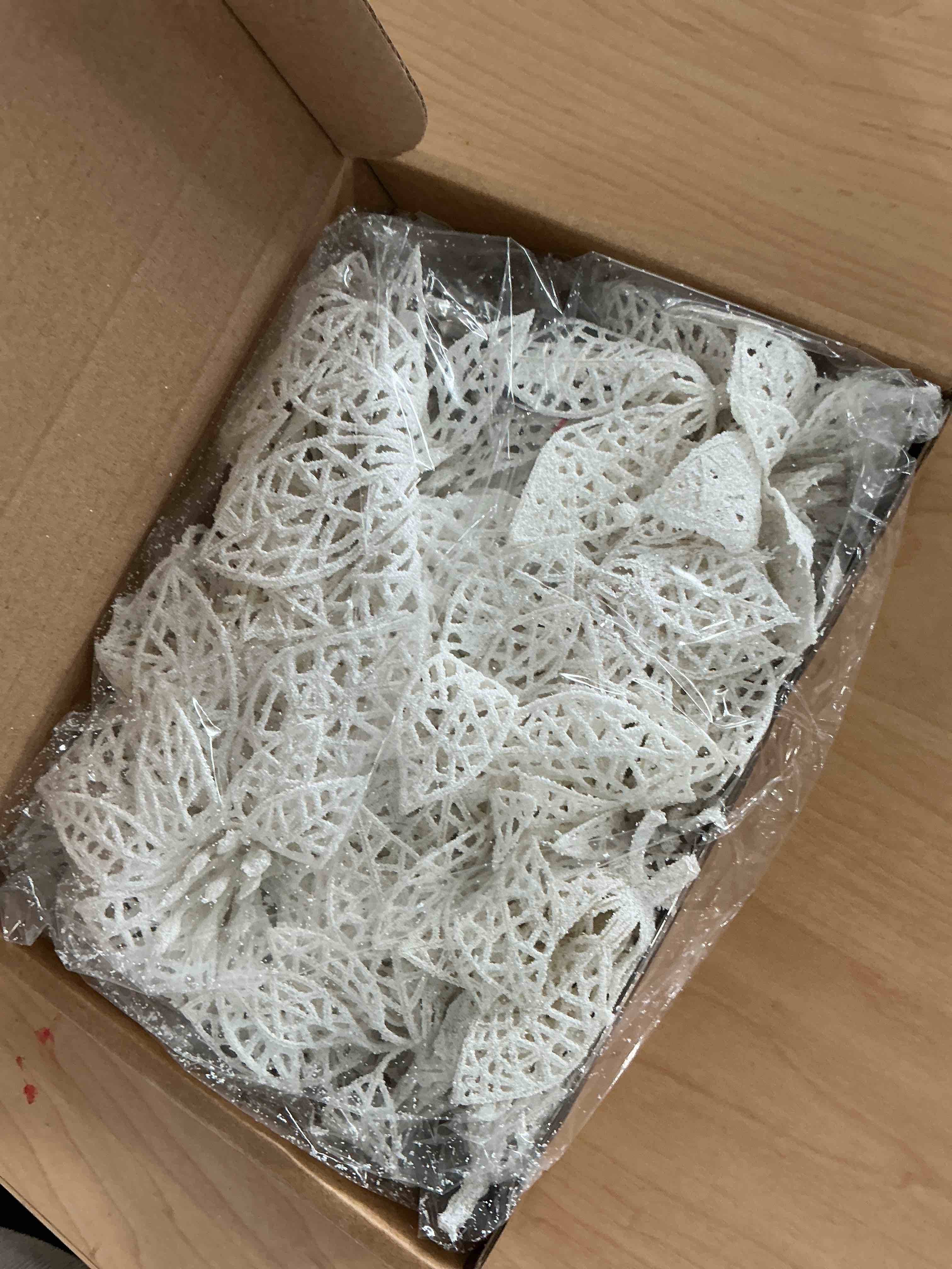 Condition photo showing Good Condition for Boao 24 Pieces Christmas Poinsettia Tree Ornament Artificial Flowers Christmas Decoration Glitter Ornament, 3/4/6 Inches(White)