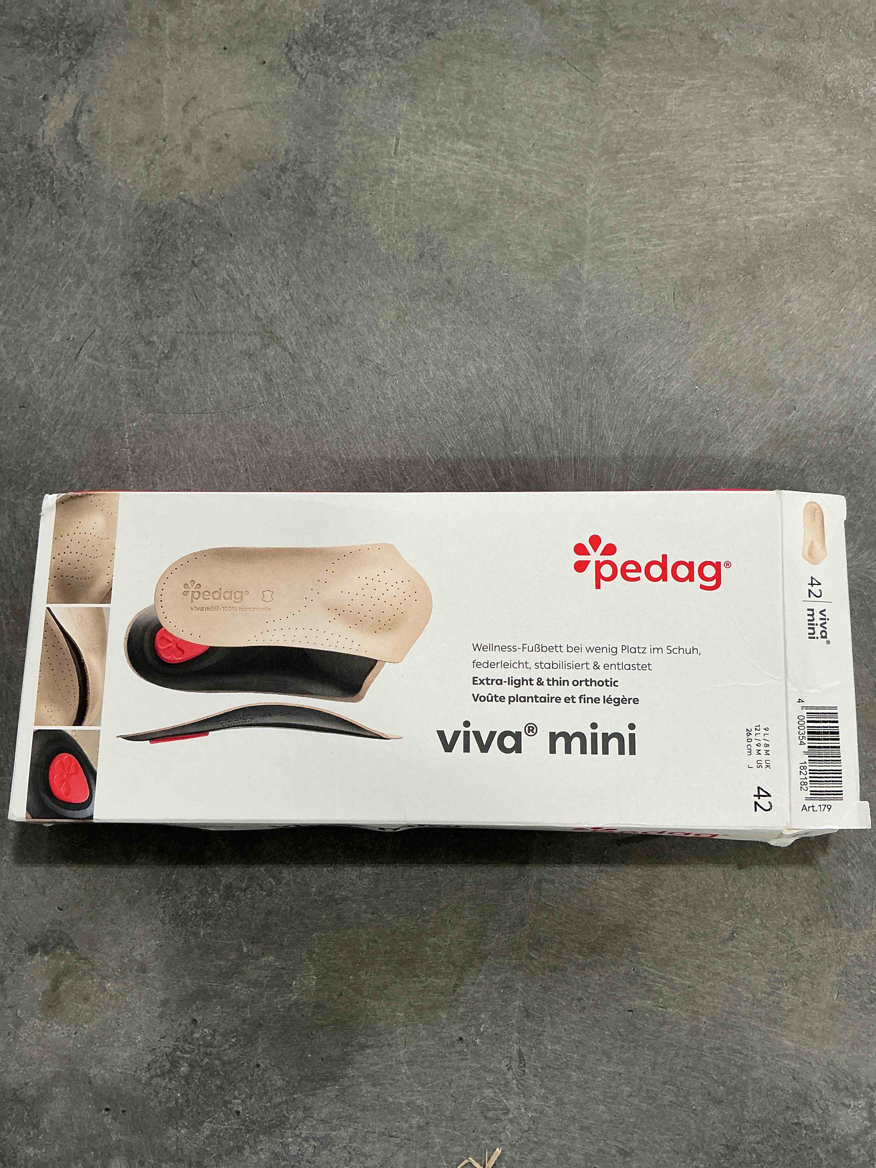 Condition photo showing New/Like New for pedag Viva Mini | 3/4 Leather Arch Support Inserts | Handmade in Germany | Plantar Fasciitis Relief | Heel Cushion | Metatarsal Support | Low Profile Shoe Insoles | Tan | Women US 12/ Men 9/ EU 42 New Viva Mini Tan Women US 12/ Men 9/ EU 42