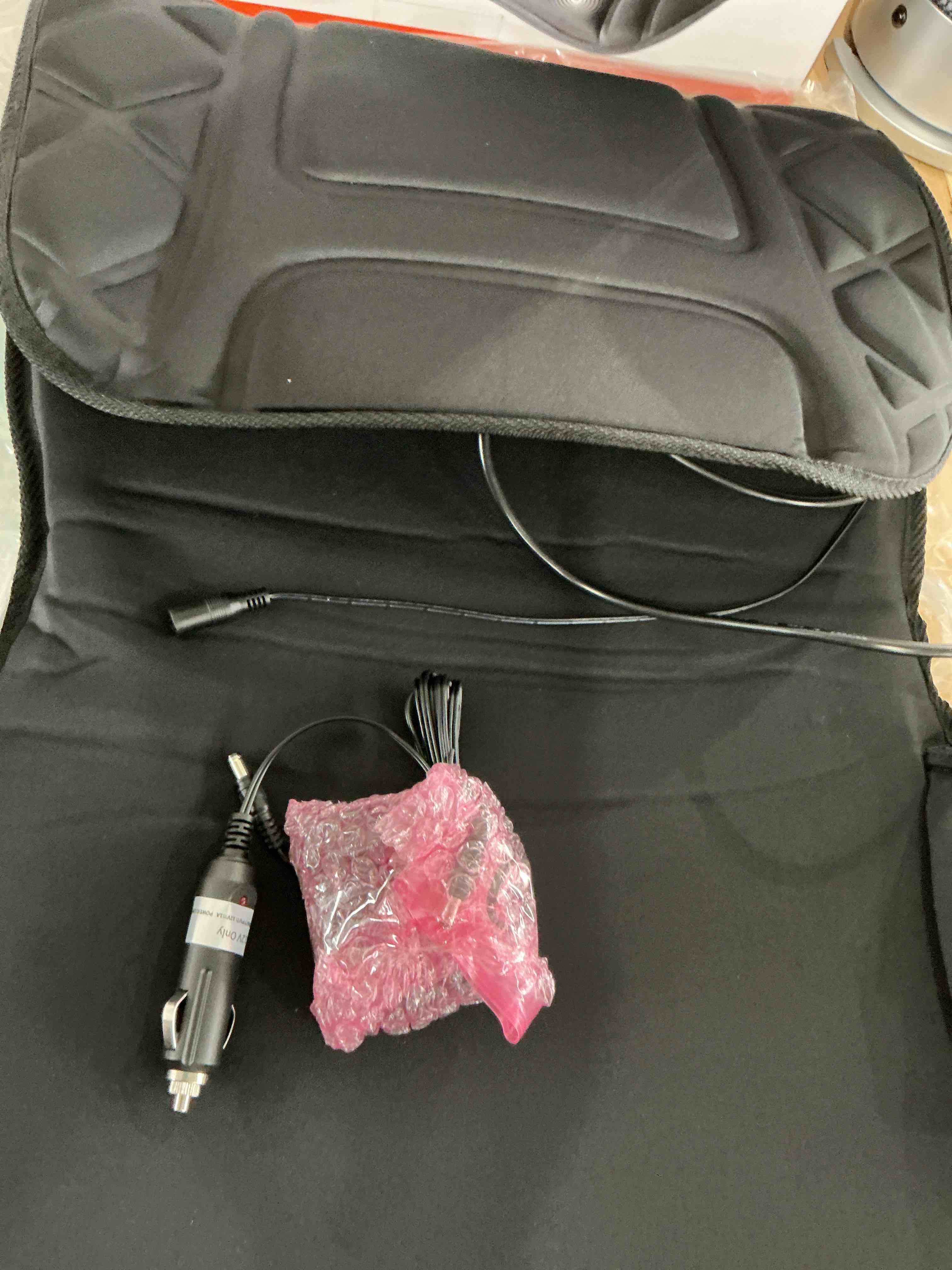 Condition photo showing Good Condition for Back Massager with Heat,Heated Seat Cover Cushion with 5 Vibrating Massage Nodes Chair Pad for Pain Relief Home Office Use