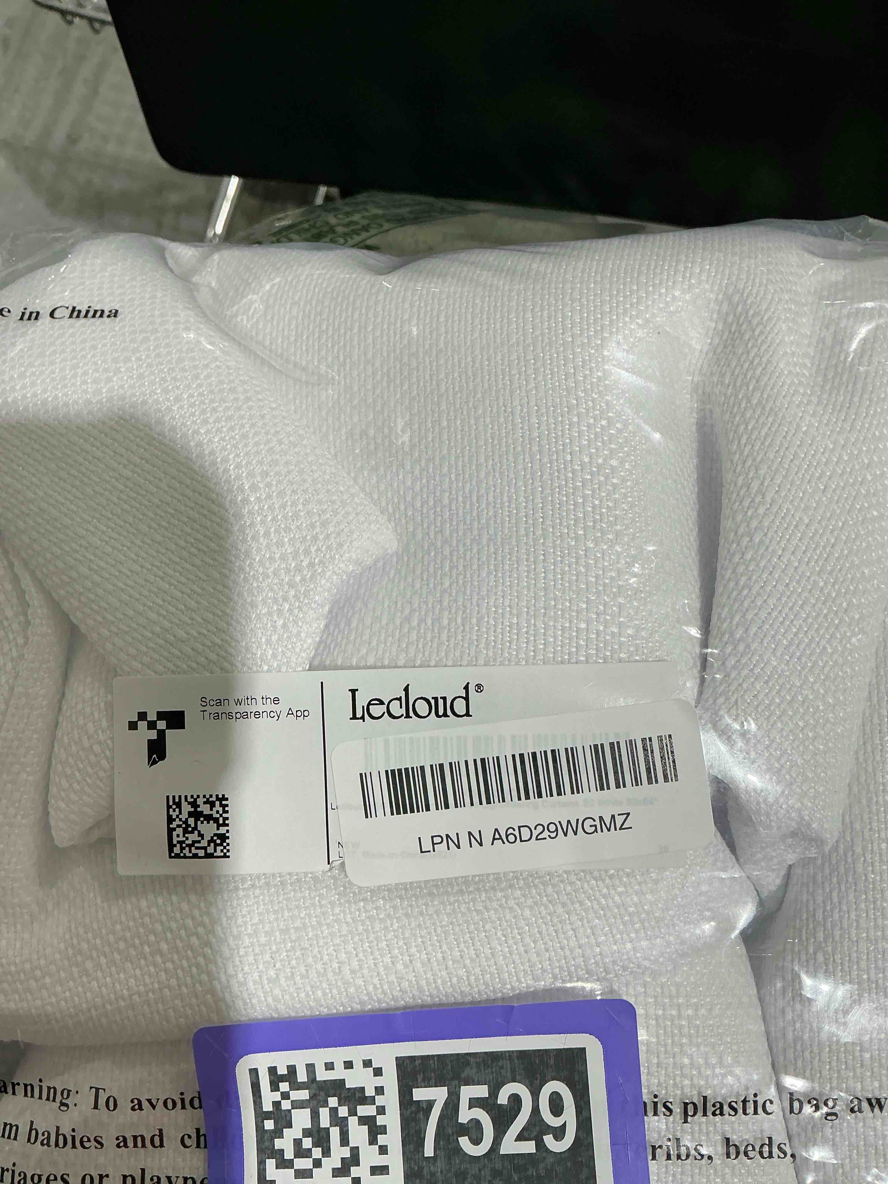 Condition photo showing New/Like New for Lecloud Bessie White Curtains 84 Inches Long 2 Panels, Airy Faux Linen Textured Light Filtering Privacy Drapes with Rod Pocket, Soft Home Windows Decor for Living Room Bedroom, Each 50" W x 84" L White 50"W x 84"L (Pack of 2)