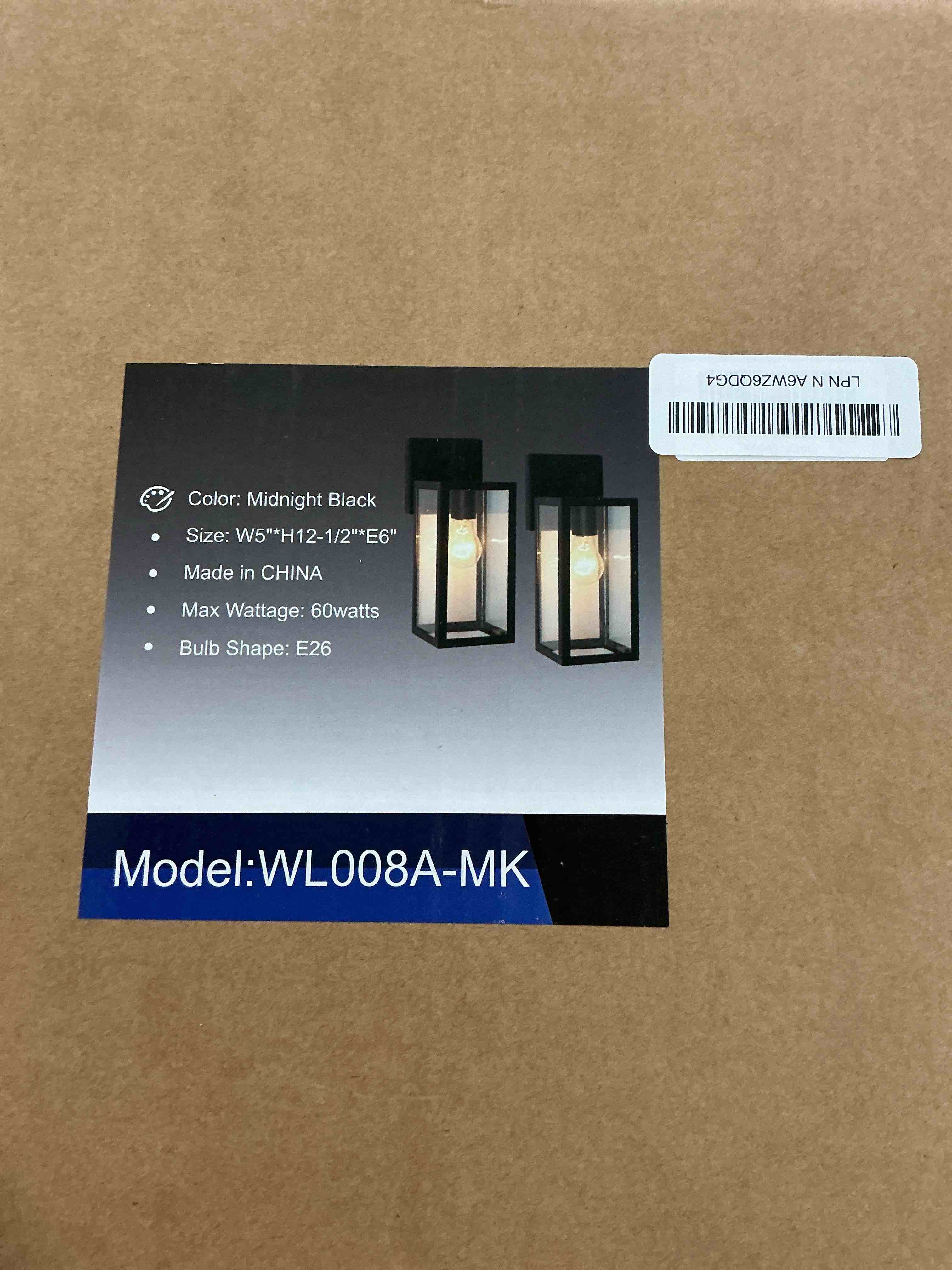 Condition photo showing New/Like New for Kalium Porch Lights Outdoor Wall Light Fixture 2pcs, Matte Black, Wall Sconce 12.4 in, Toughened Frame, Clear Glass Shade, Waterproof Lanterns, for Patio, Exterior, Front, Door, Entryway 2 PACK 12.4 Inch