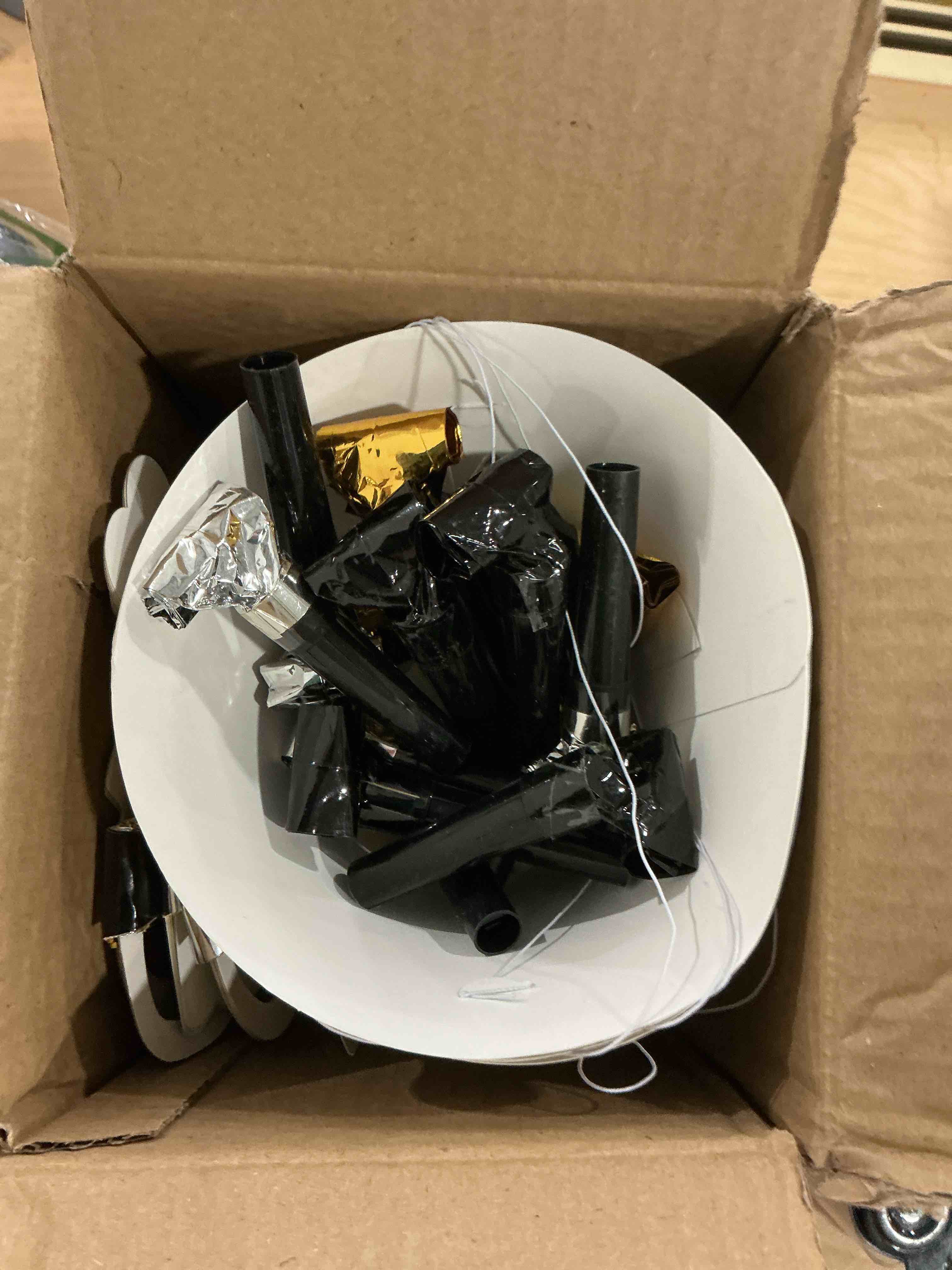 Condition photo showing Good Condition for 72PCS New Years Eve Party Supplies 2026 for 24 Guests, Happy New Years Decorations Party Favors Includes Top Hats, Tiaras, Glasses, Noise Makers Accessories for Adults Kids Nye Decorations