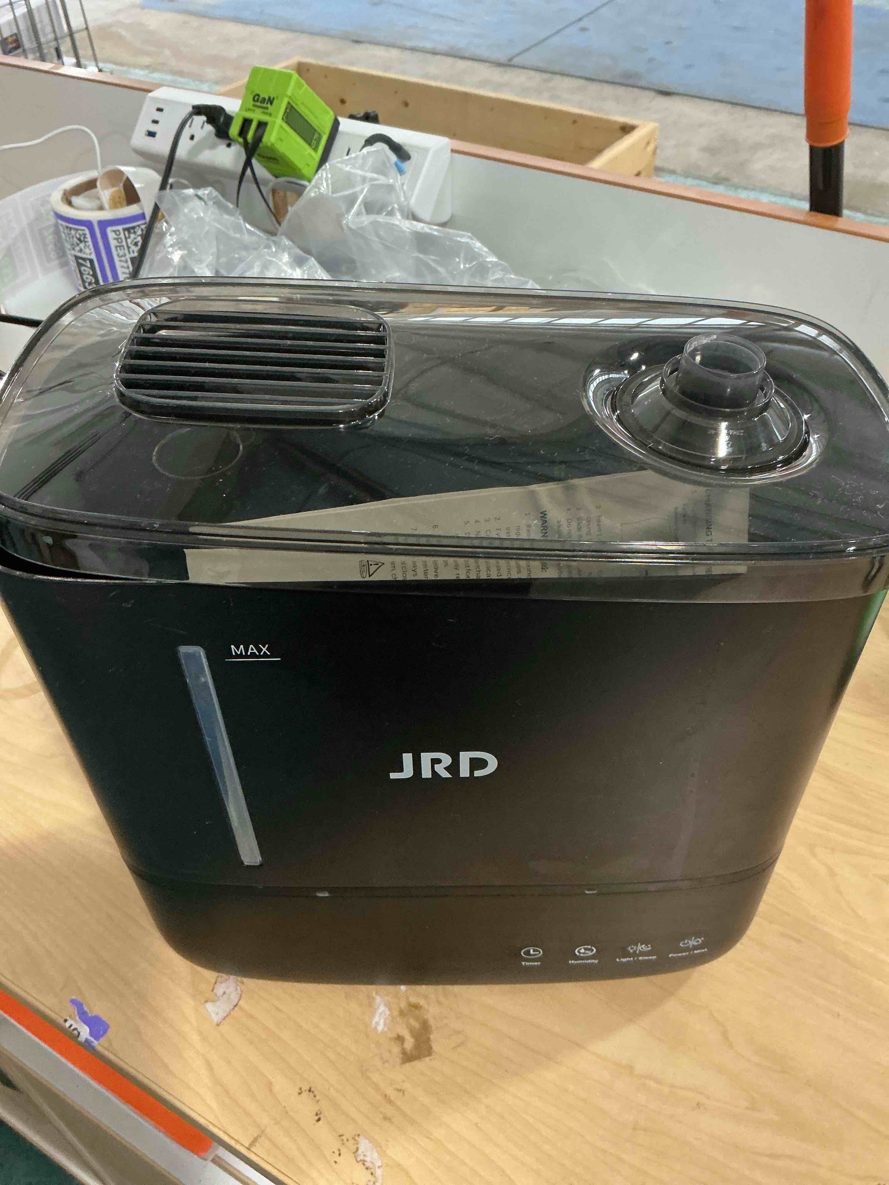 Condition photo showing Good Condition for JRD Humidifiers for Bedroom, Ultrasonic Humidifier 4L for Large Room, Cool Mist Top-Fill, 40H Run, 12H Timer, 360° Nozzle, Aroma Diffuser, 7-Color Night Light for Home, Office, Baby, Pets, Plants HT-4L Black