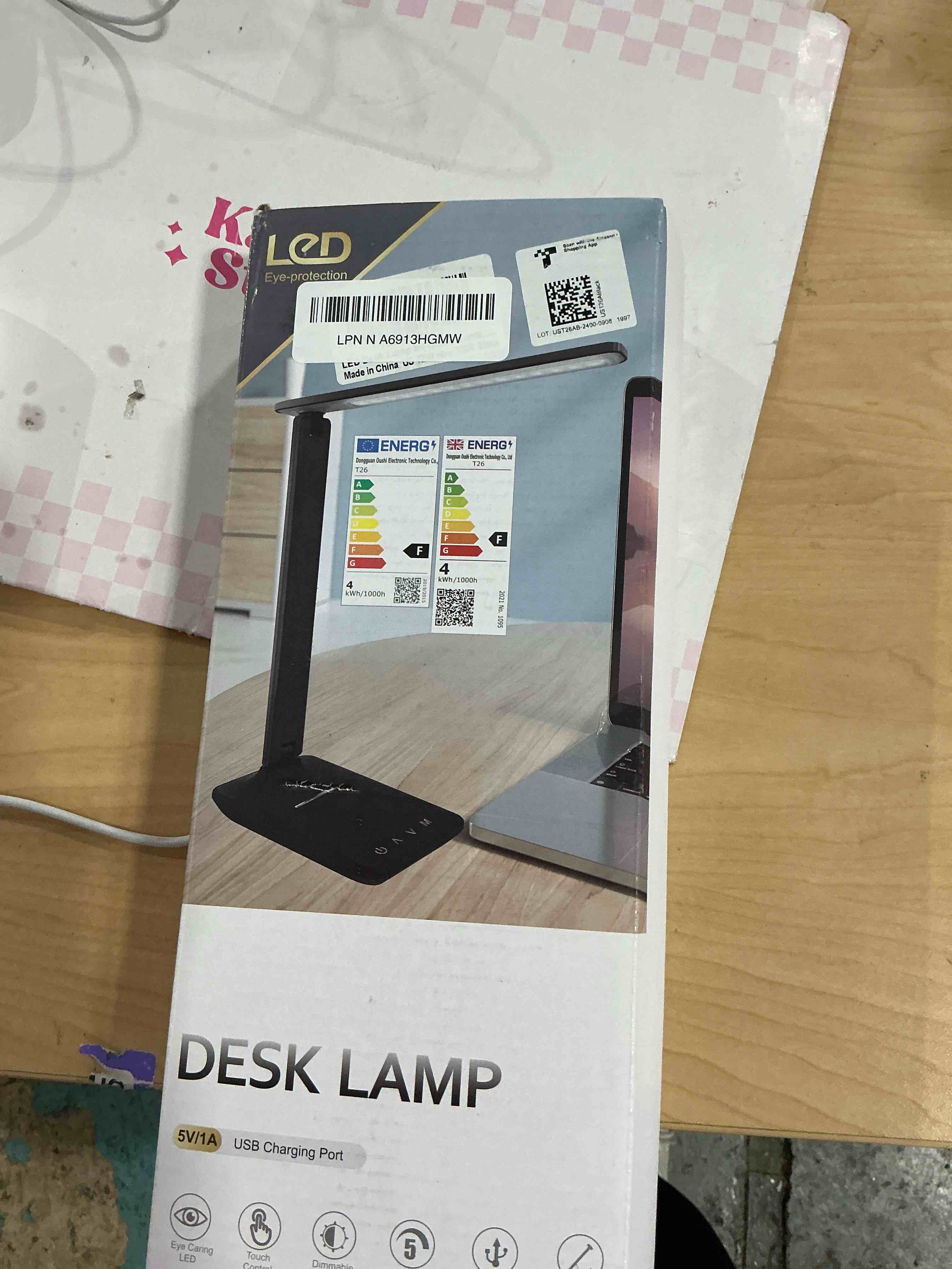 Condition photo showing New/Like New for shinelife LED Desk Lamp for Office Home, Bright Desk Light with USB Charging Port, Adjustable Dimmable Desk Lamps 5 Modes 5 Brightness, Touch Study Lamp for Nail, Craft, Puzzle, Sewing, Study, Black