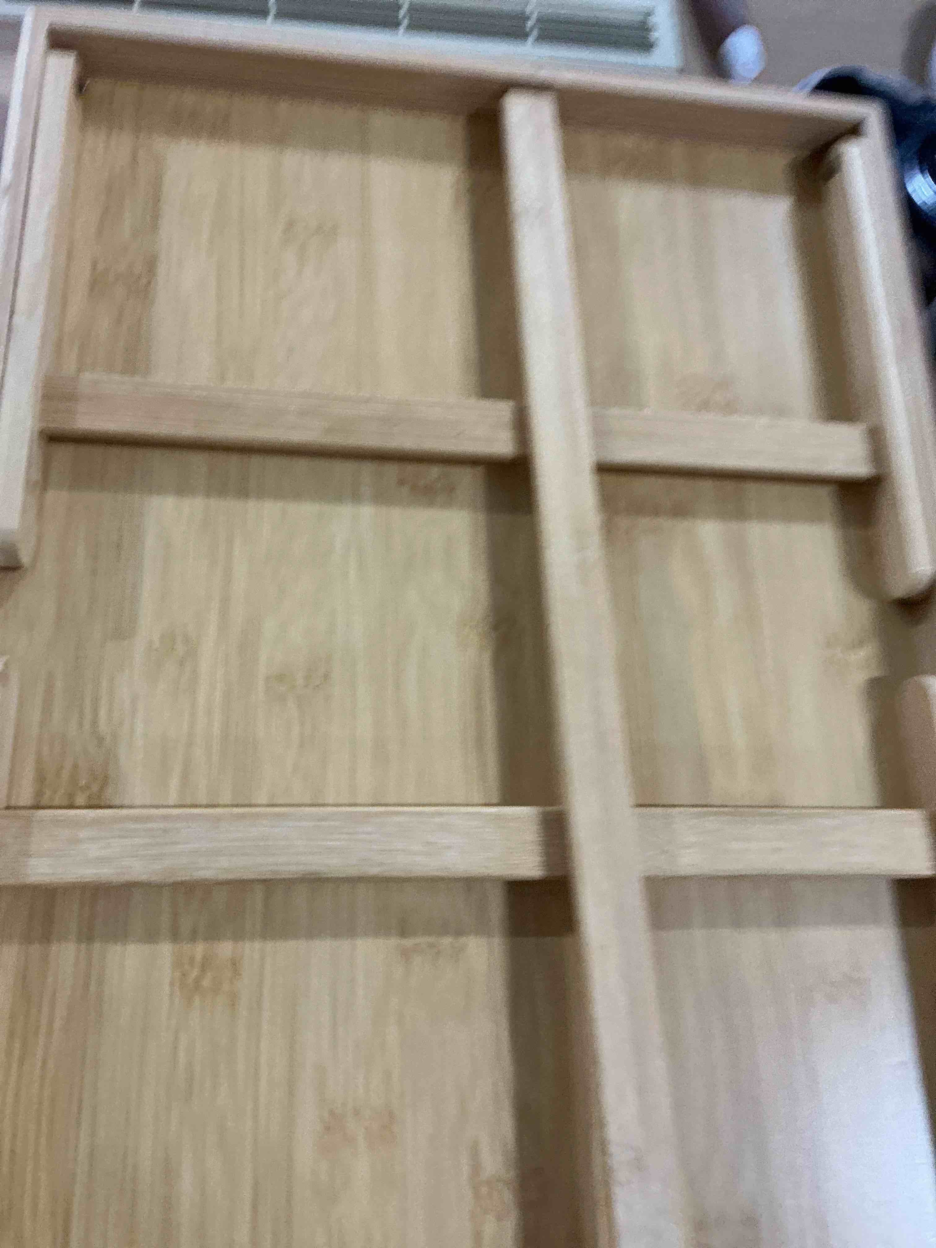 Condition photo showing Good Condition for Tray Table for Bed, Bamboo Breakfast Tray with Folding Legs and Handles, Natural Color Bed Tray with Media Slot, Ideal for Eating, Serving or Working in Kitchen, Sofa or Bedroom 1 pack