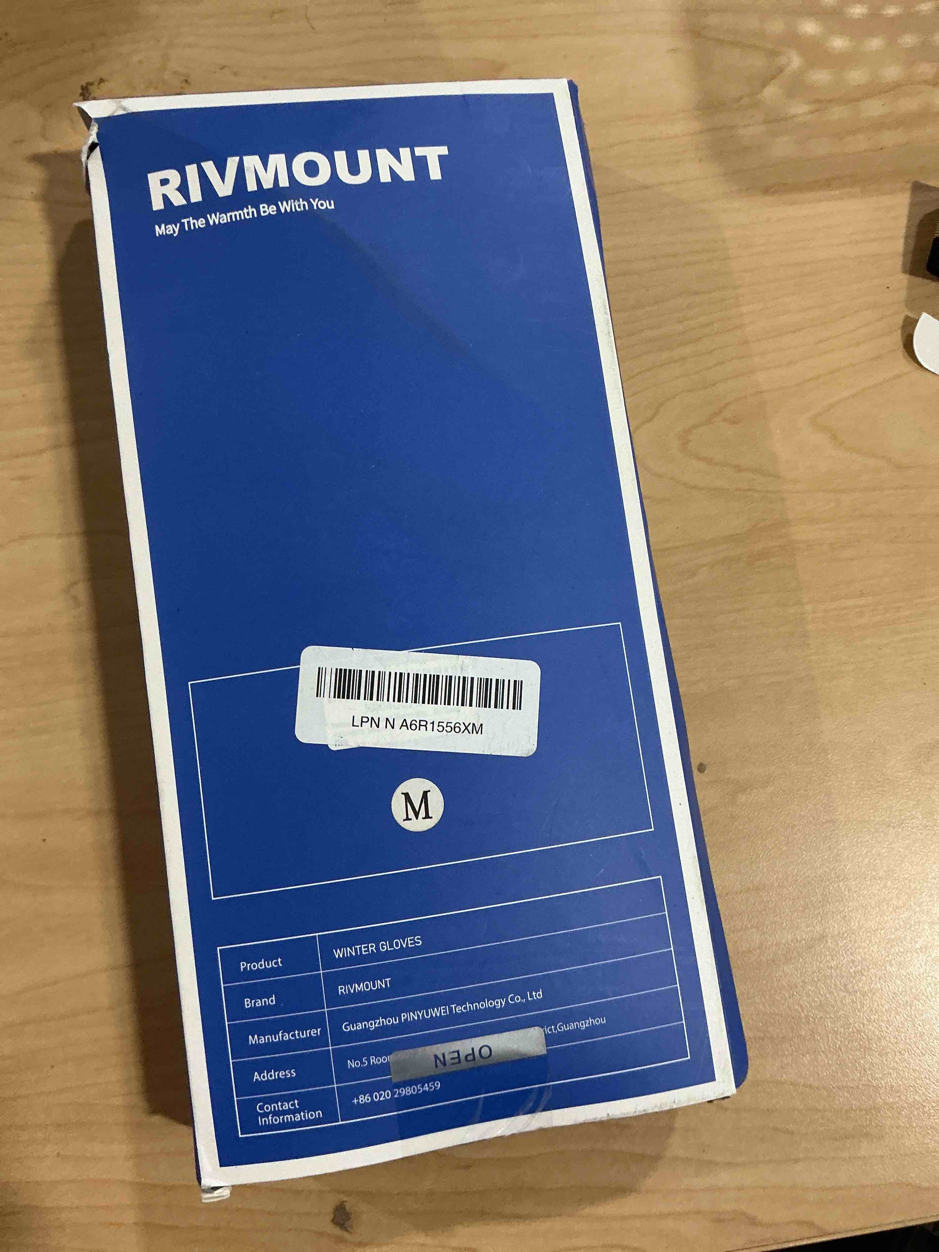 Condition photo showing New/Like New for rivmount Winter Gloves Women Men, Thermal Ski Gloves for Cold Weather with Warm, Waterproof, Touchscreen for Running, Skiing Peat Black Medium