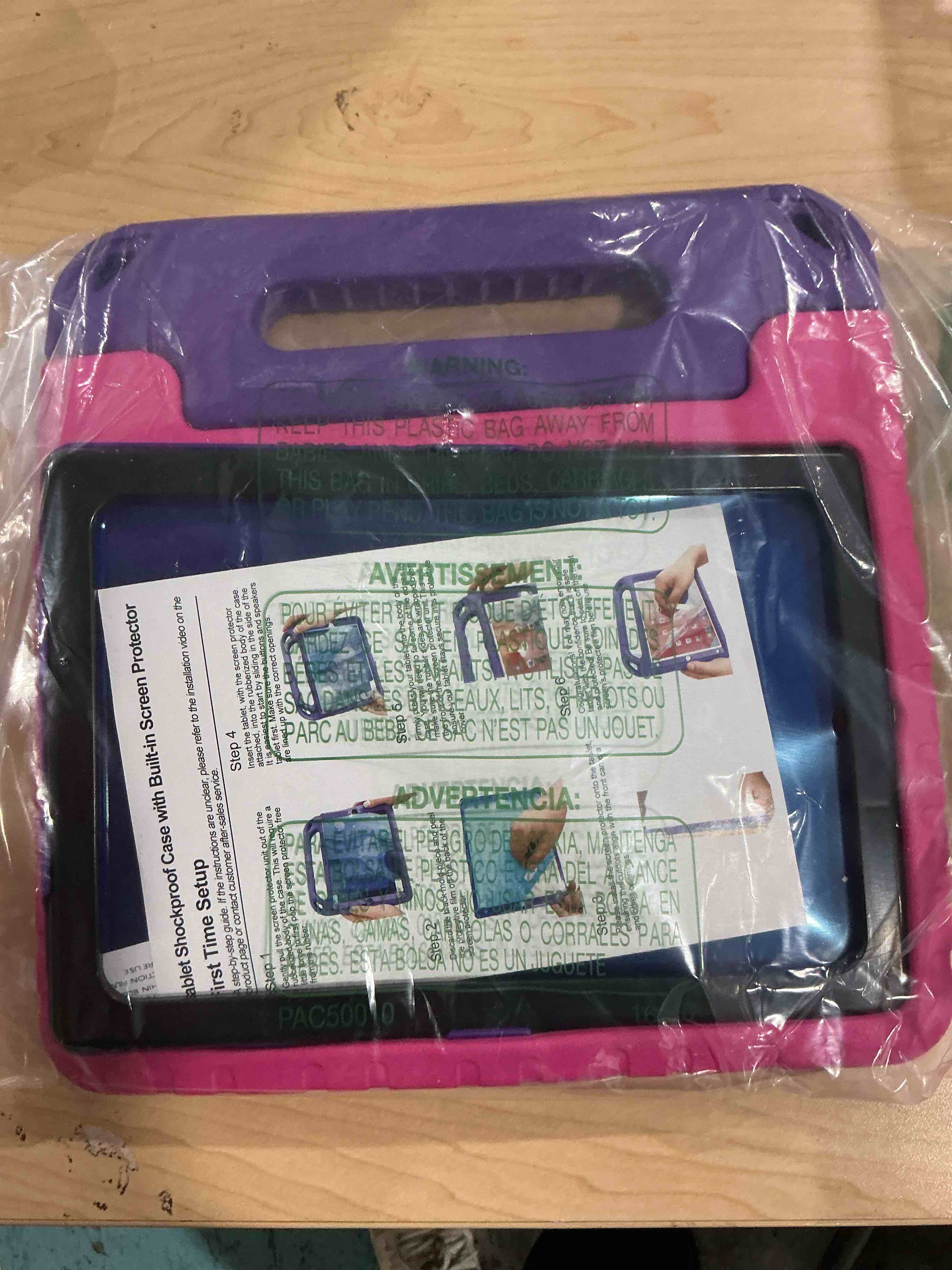 Condition photo showing New/Like New for LTROP Kids Case for iPad 9th/ 8th/ 7th Generation (2021/ 2020/ 2019), iPad 10.2 Case with Built-in Screen Protector, Shockproof Handle Stand Case for iPad 9 8 7 Generation 10.2 Inch - Rose and Purple