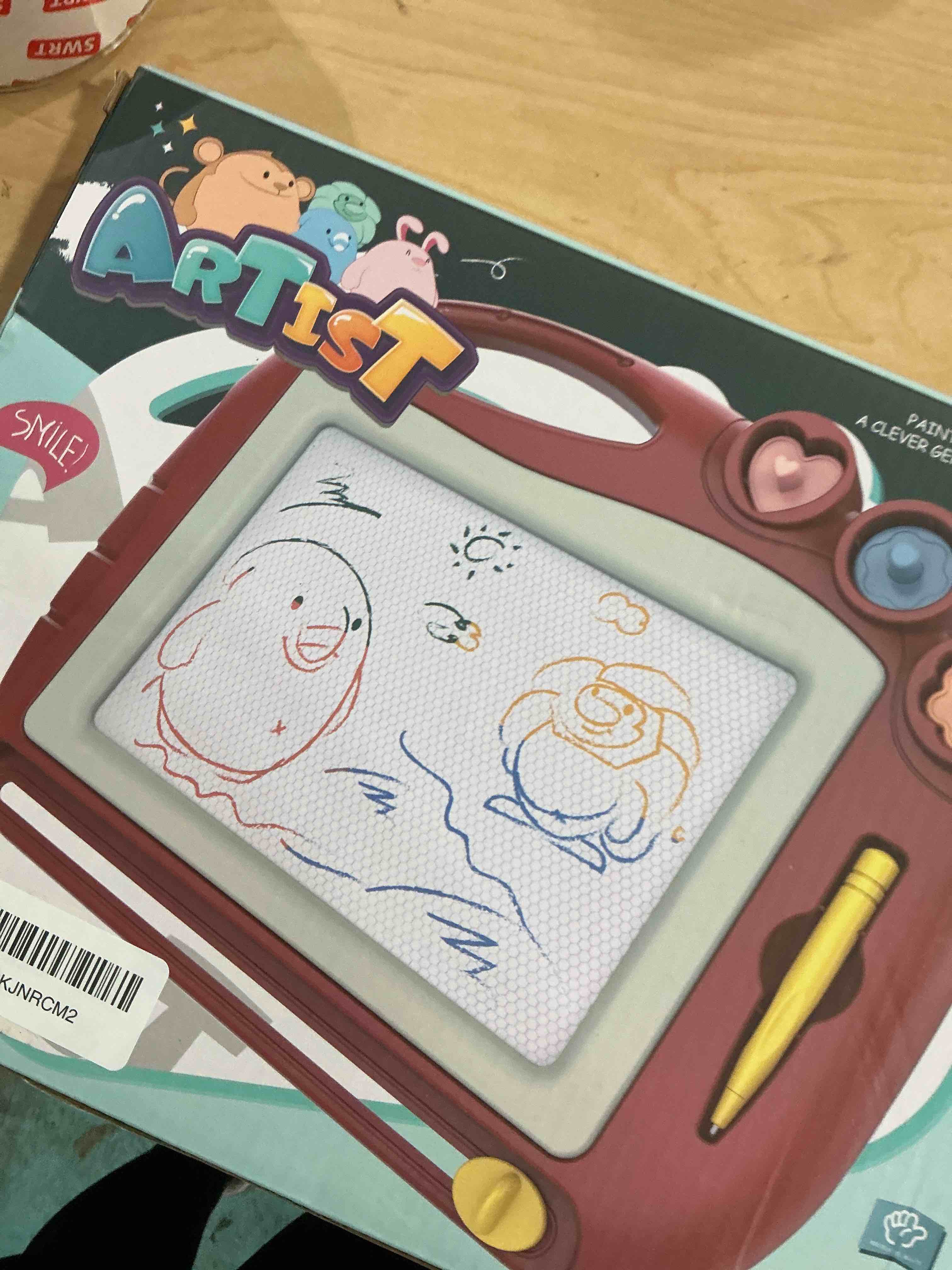 Condition photo showing Good Condition for Daisiki Magnetic Drawing Board, Toddler Toys for Age 1 2 3 Boys Girls, Sketch Pad, Birthday Easter Christmas Halloween Kids Toy Gifts for Boys and Girls Wood Green
