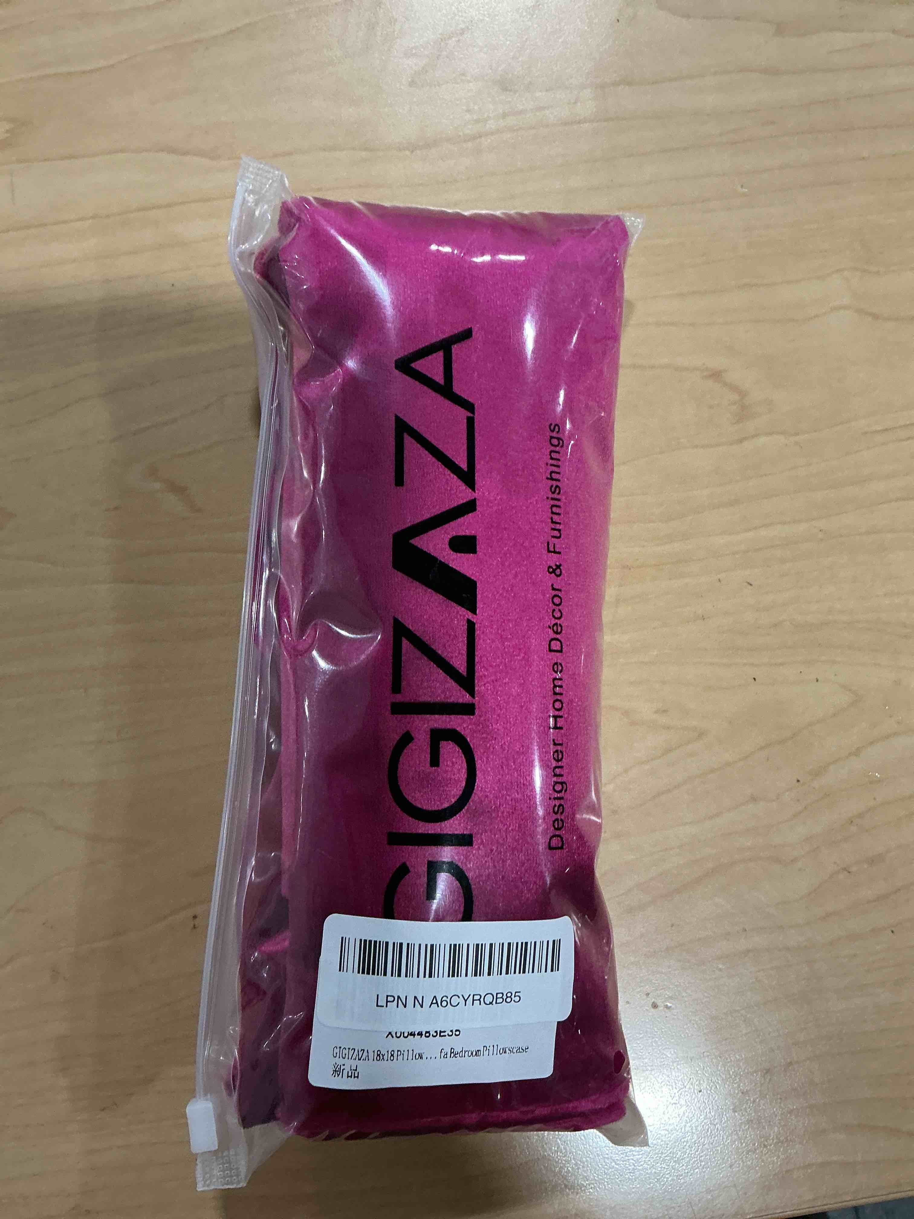Condition photo showing New/Like New for GIGIZAZA 18x18 Pillow Covers Set of 2 Velvet Throw Pillows Decorative Hot Pink Covers for Couch Sofa Bedroom Pillowscase Hot Pink 18" x 18" (Pack of 2)