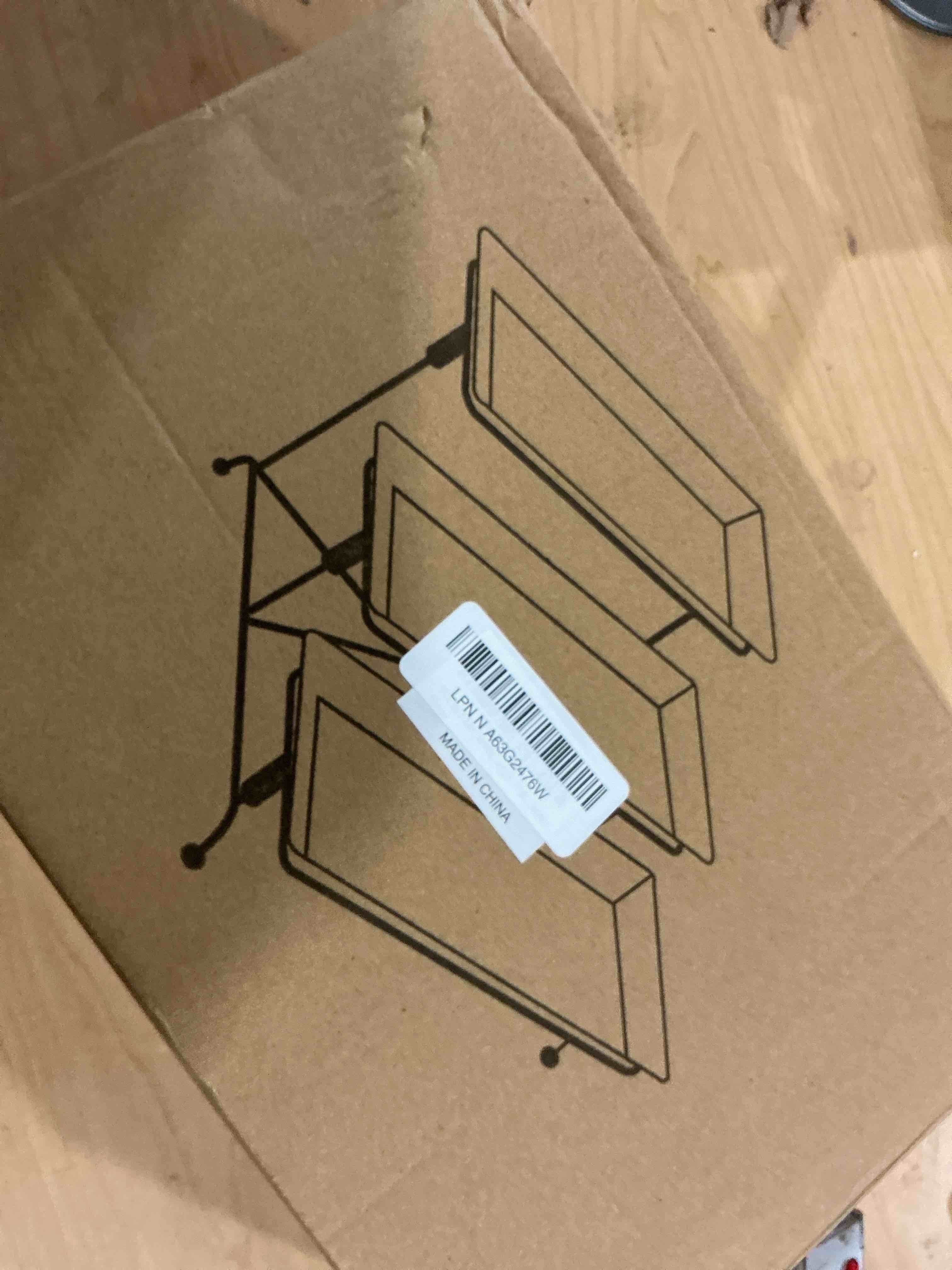 Condition photo showing Good Condition for Mfacoy 3 Tier Serving Tray Set, 12" Tiered Serving Trays Platters, Reusable Serving Tray for Party, Collapsible Sturdier Stand with Stable Cross Bars, Serving Platters for Veggie, Fruit, Dessert