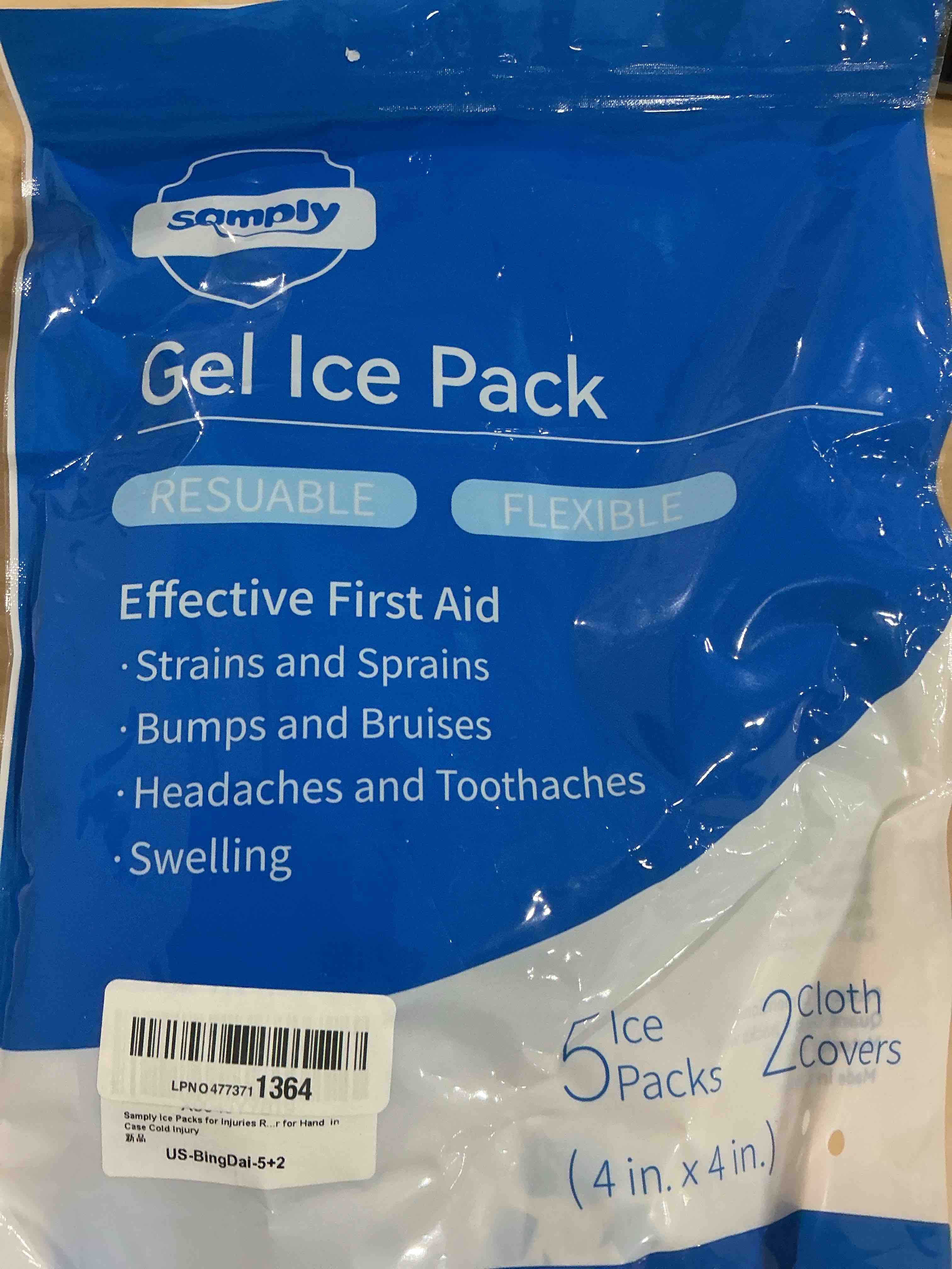 Condition photo showing Good Condition for samply Small Gel Ice Packs for Boo Boos, Cold Packs for Injuries Reusable Pain Relief, Headaches and Toothaches,Eyes, Face, 5 Pack Mini Round Ice Packs with 2 Covers for Cold Compress 5 packs